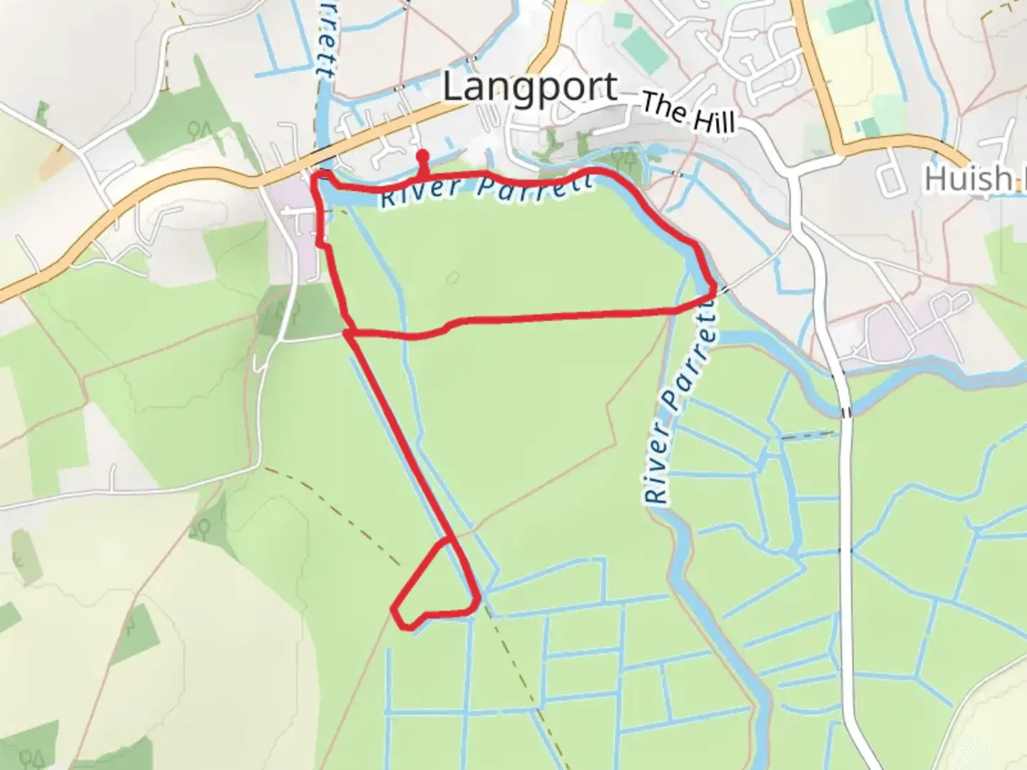 An image depicting the trail Hush River Rhyme Loop and its surrounding area.