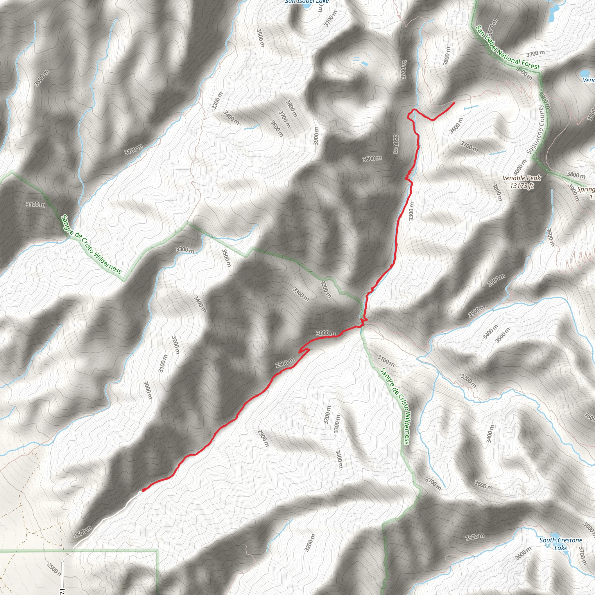 North Crestone Creek Trail mobile static map
