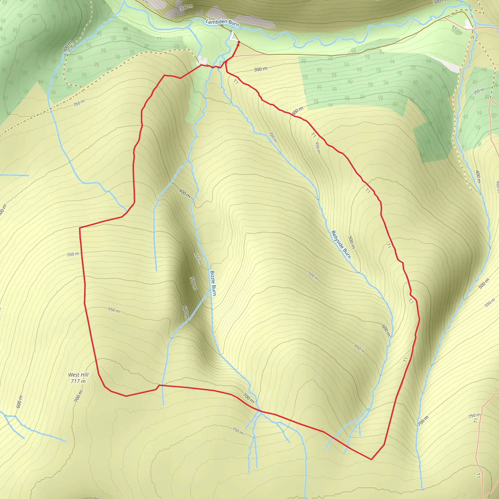 Dunsdale to West Hill mobile static map