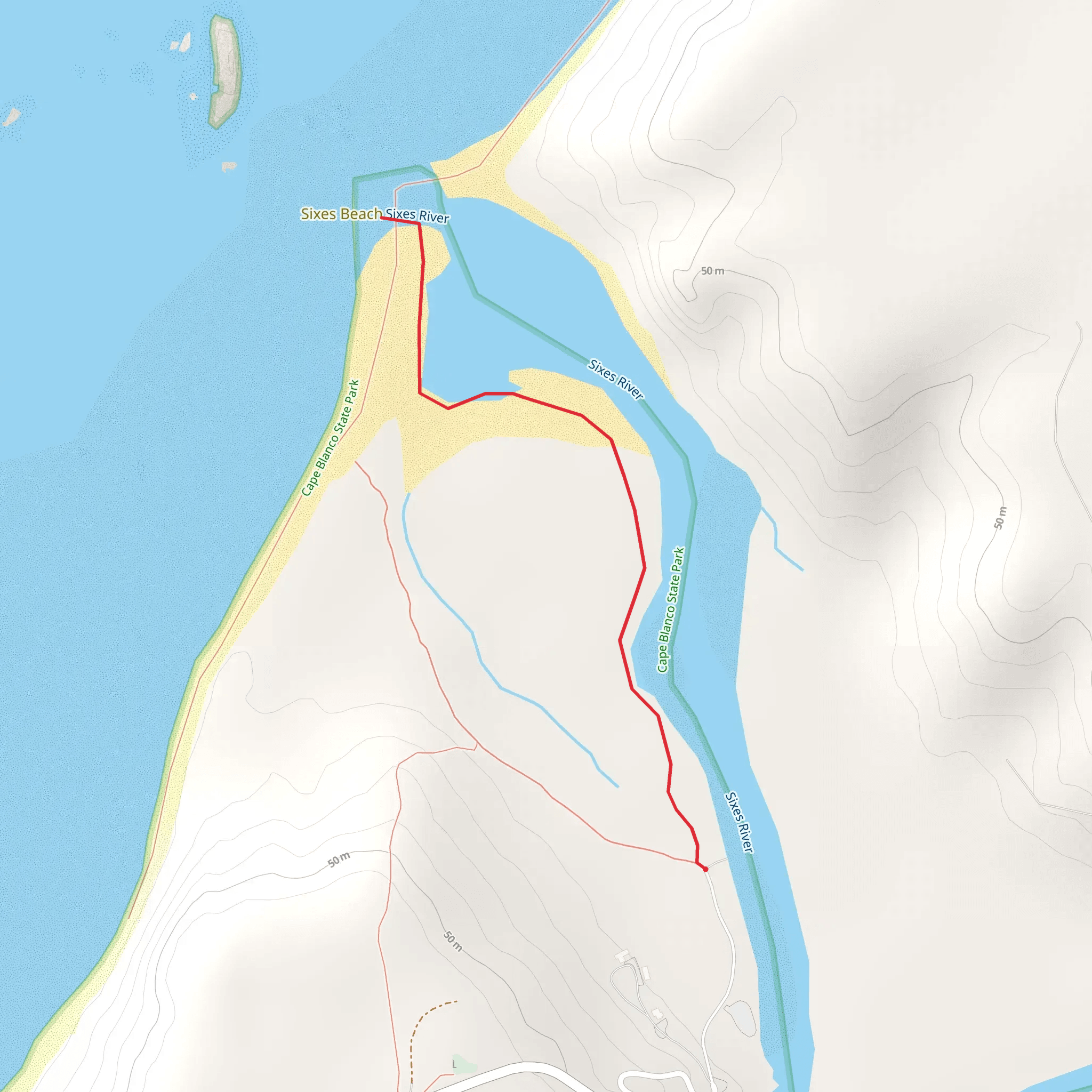 Sixes Beach mobile static map