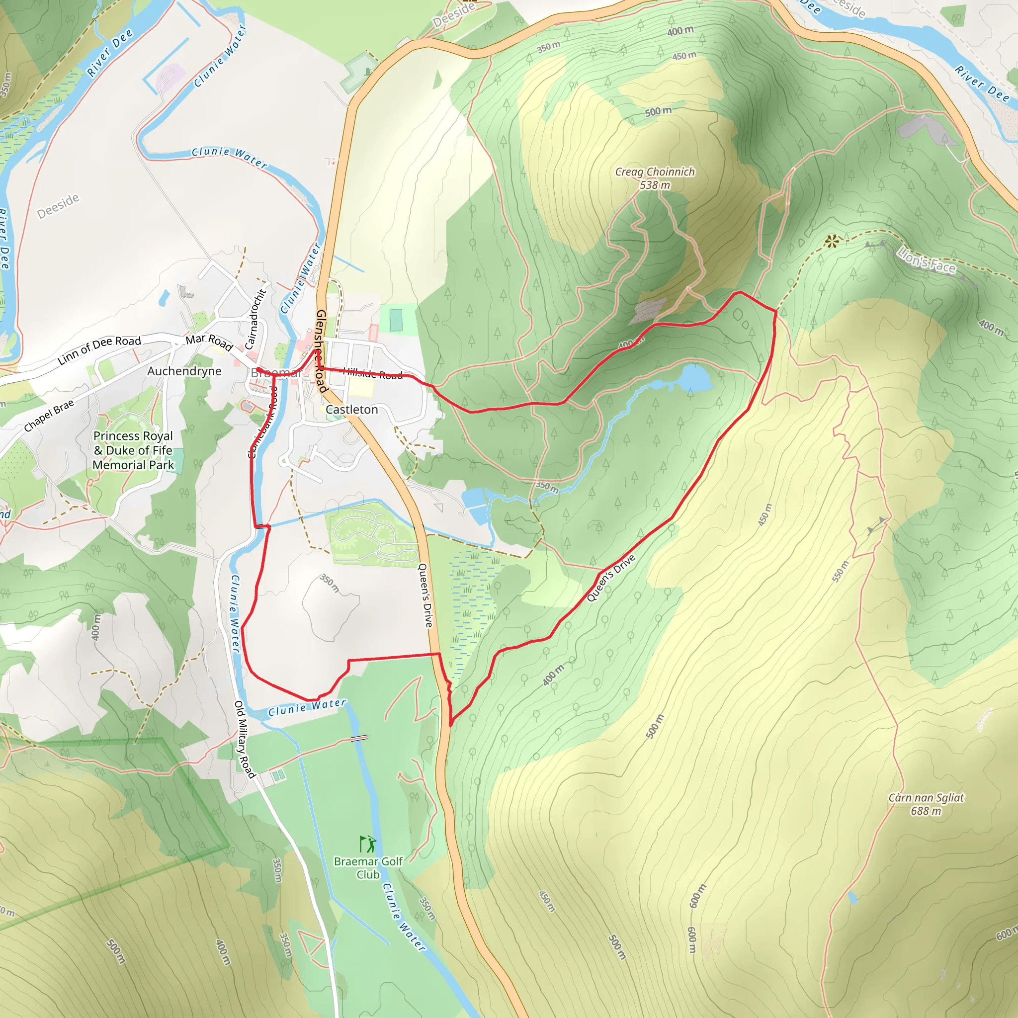 Queen's Drive Trail mobile static map