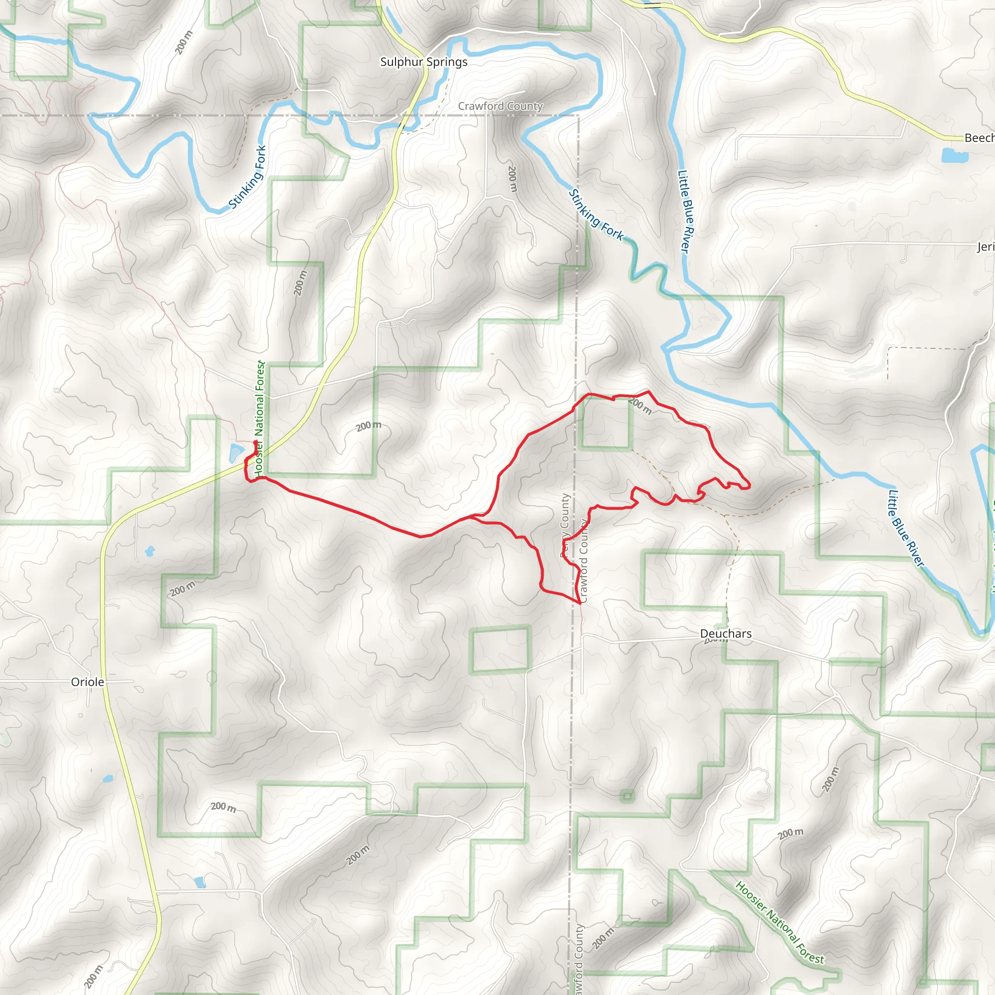 Oriole Lake Loop mobile static map