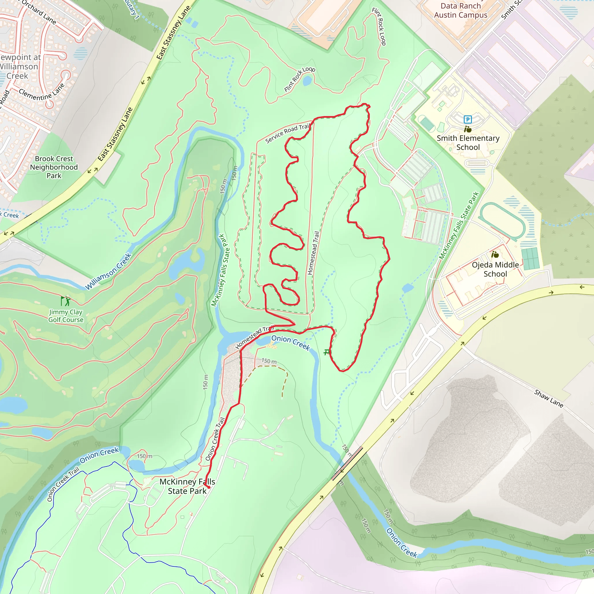 Onion Creek - Homestead Trail mobile static map