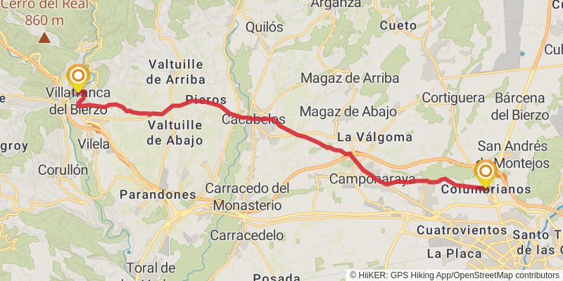 Ruta Jacobea Madrilena stage 22 Map