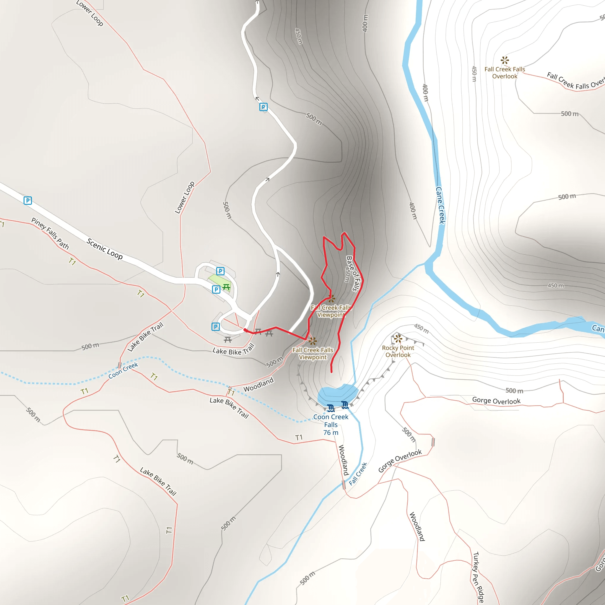 Base of Falls mobile static map