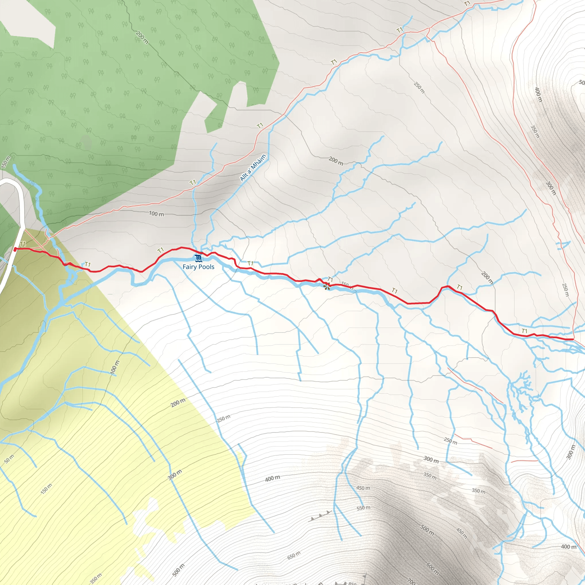 Allt Coir' a'Mhadaidh and The Fairy Pools Walk mobile static map
