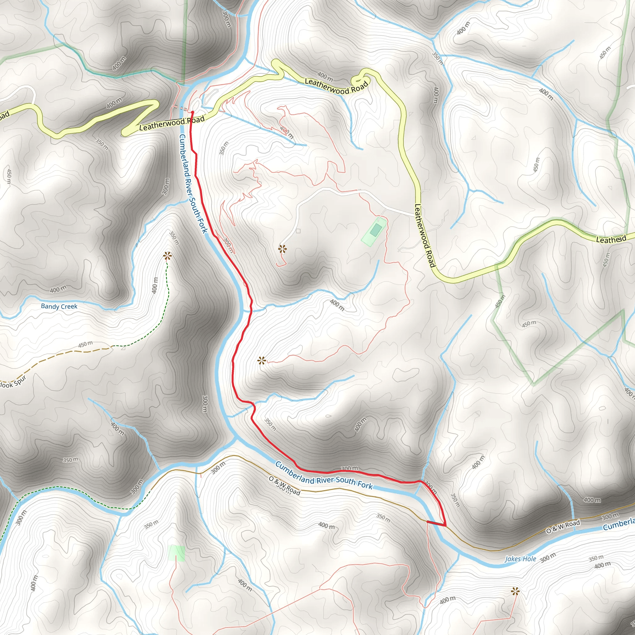John Muir Trail - Leatherwood Road mobile static map