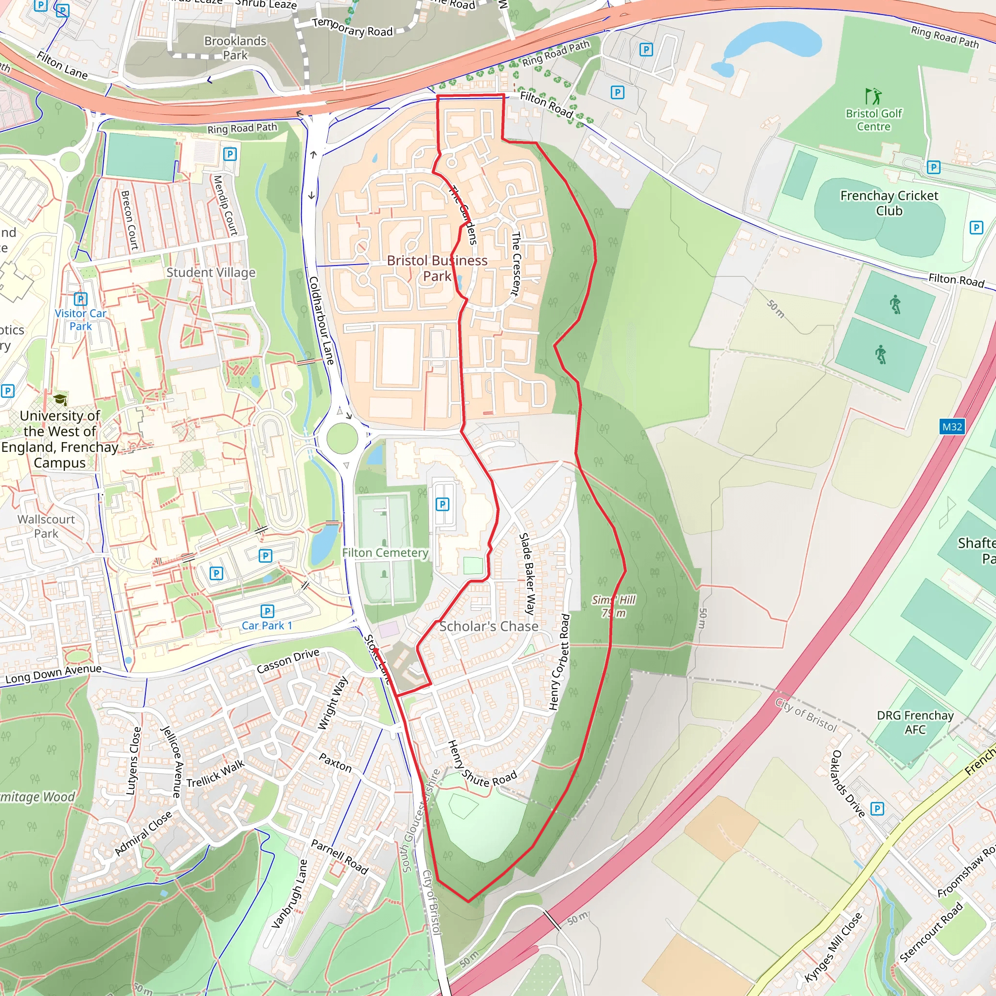 Sims Hill Loop mobile static map