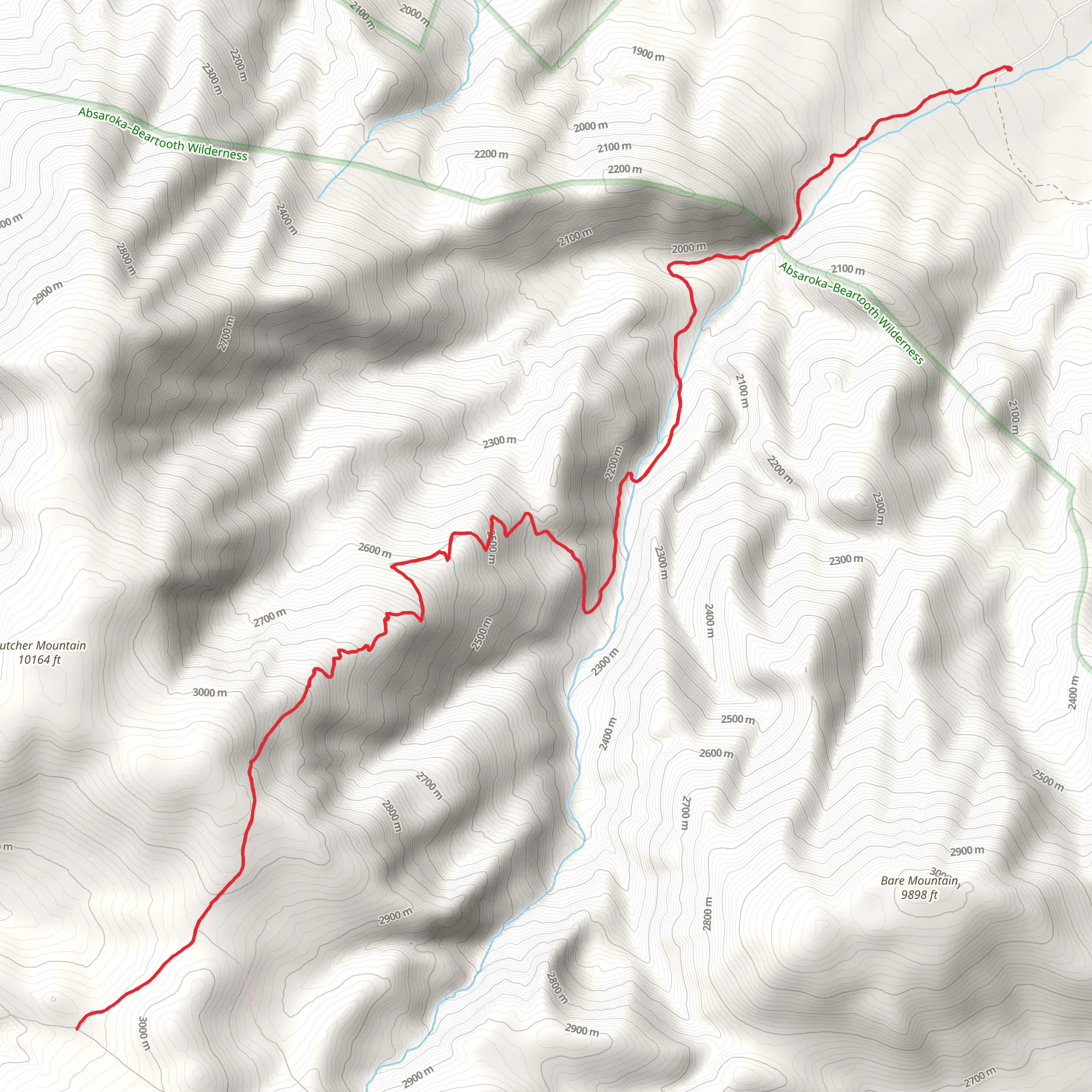 Red Lodge Creek Trail mobile static map