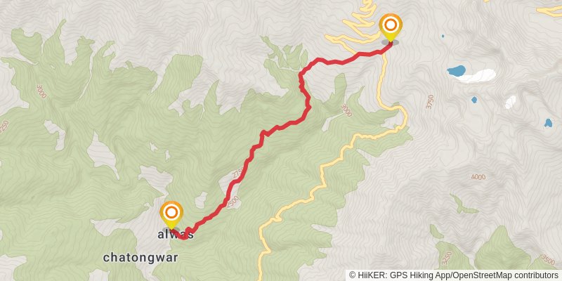 Sach Pass Trek stage 2 Map