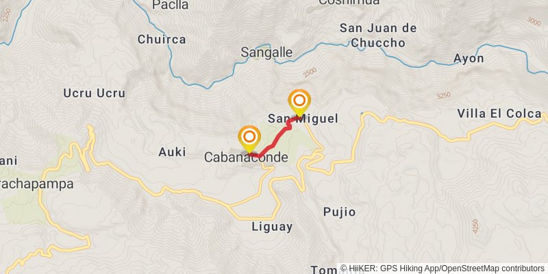 Colca Canyon Trek alt 2 Map