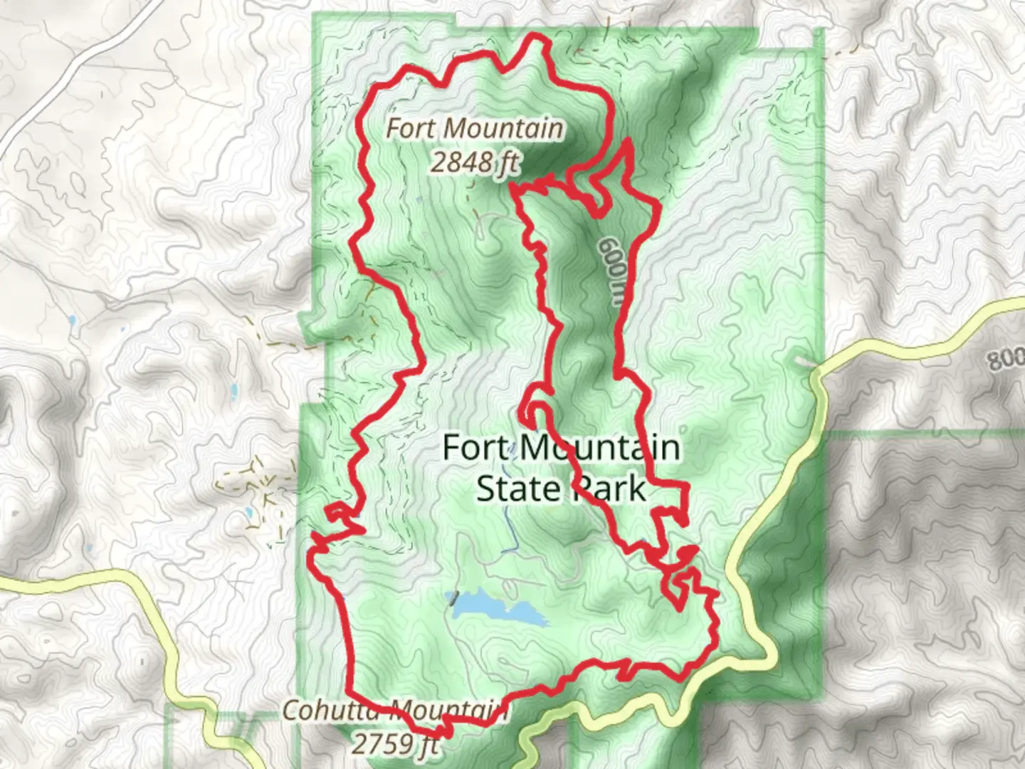 An image depicting the trail Mill Creek, Gahuti and D MC Gill Road Loop and its surrounding area.