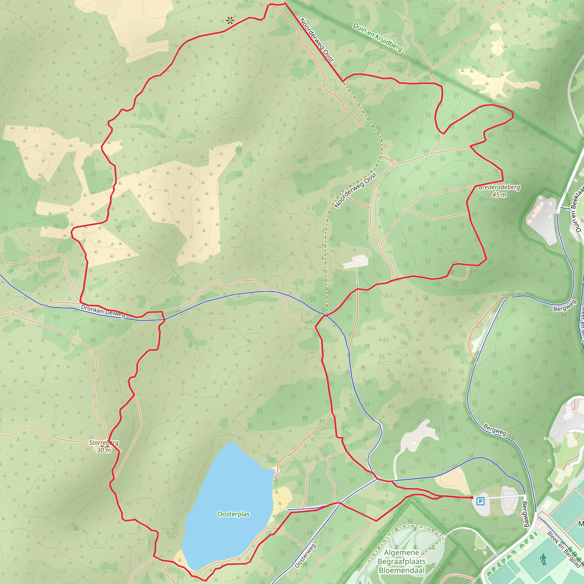 Oosterplas, Dronkendal and Brederodeberg Loop mobile static map