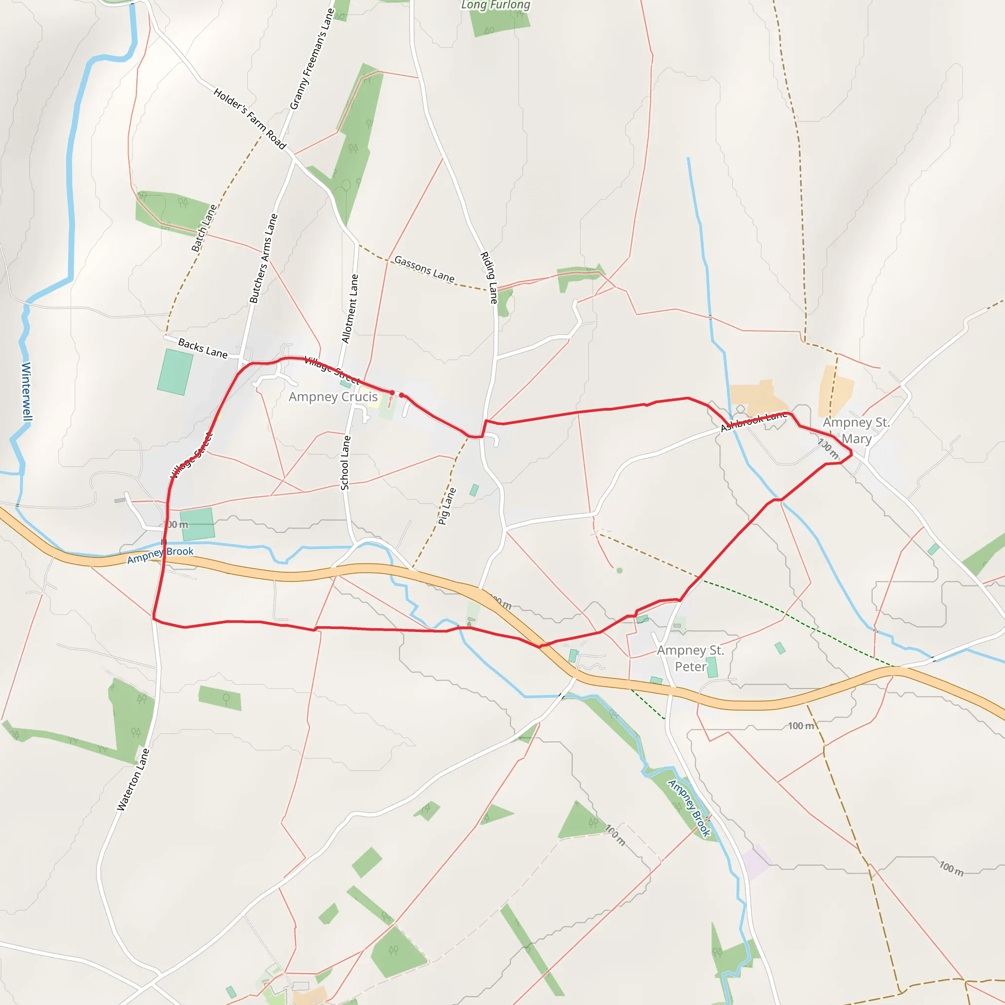 Ampney Crucis Loop mobile static map