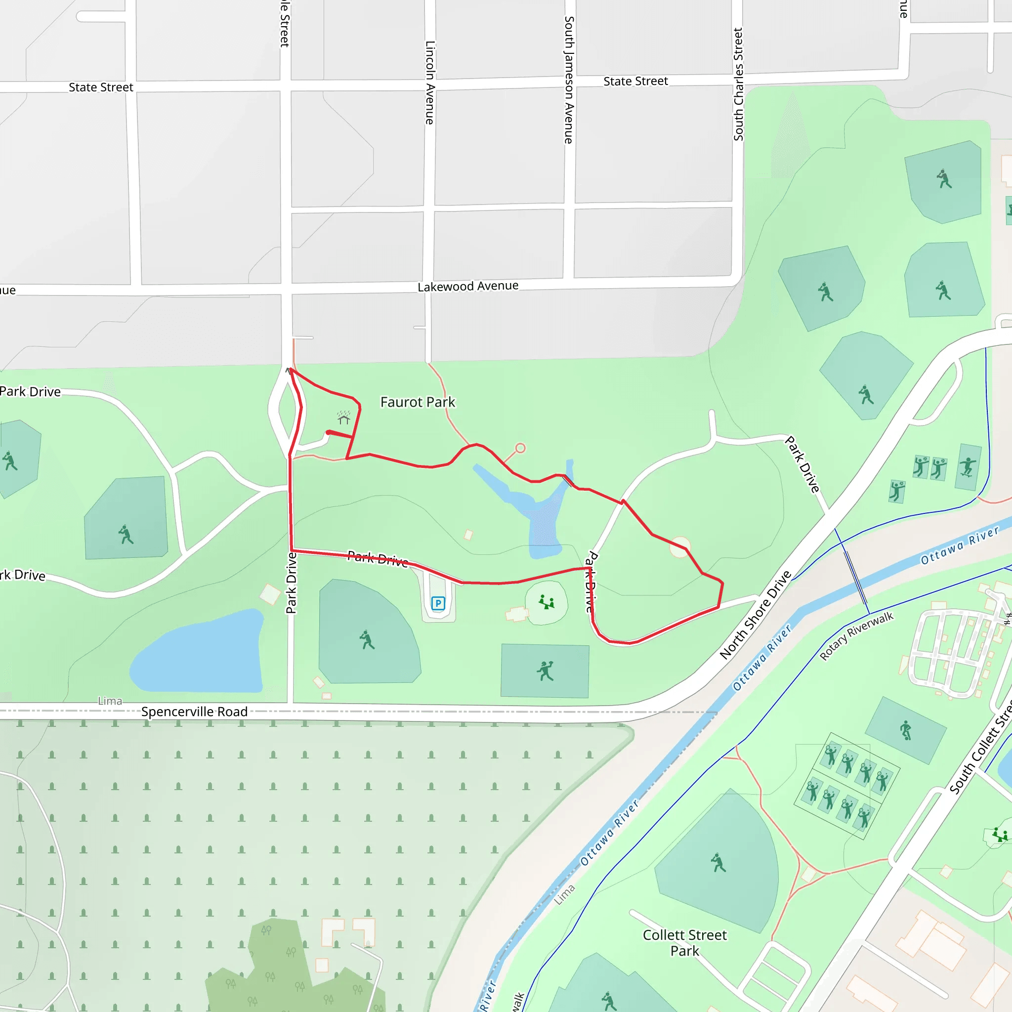 Faurot Park Loop mobile static map