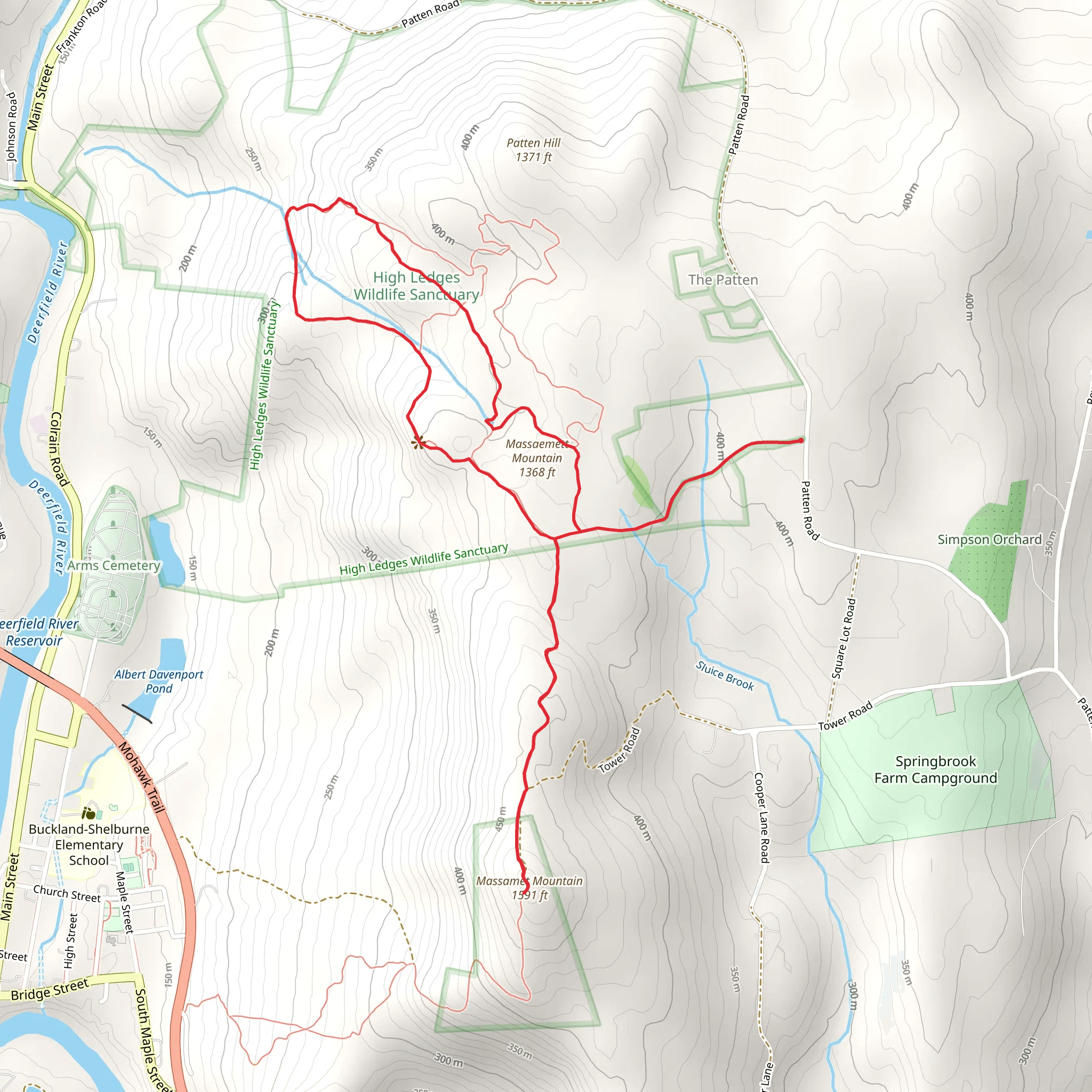 Massaemett Mountain Loop mobile static map