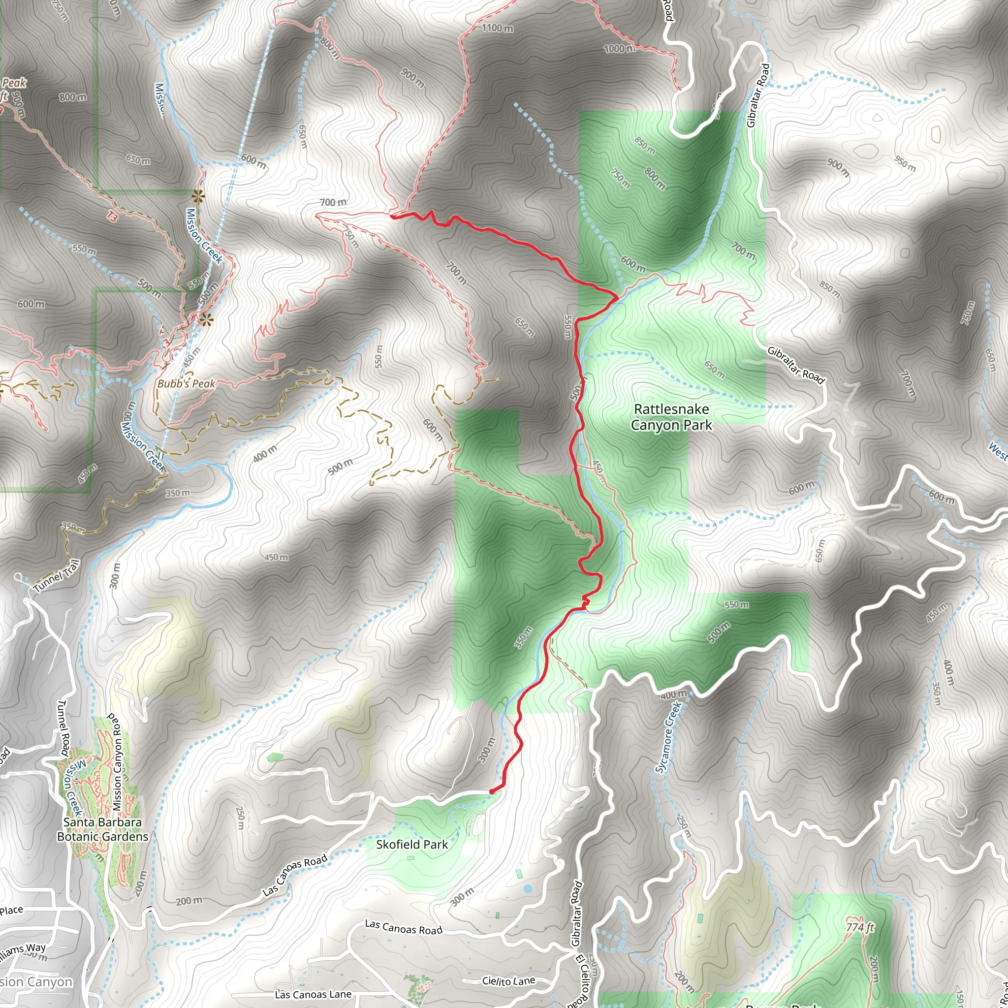 Rattlesnake Canyon mobile static map