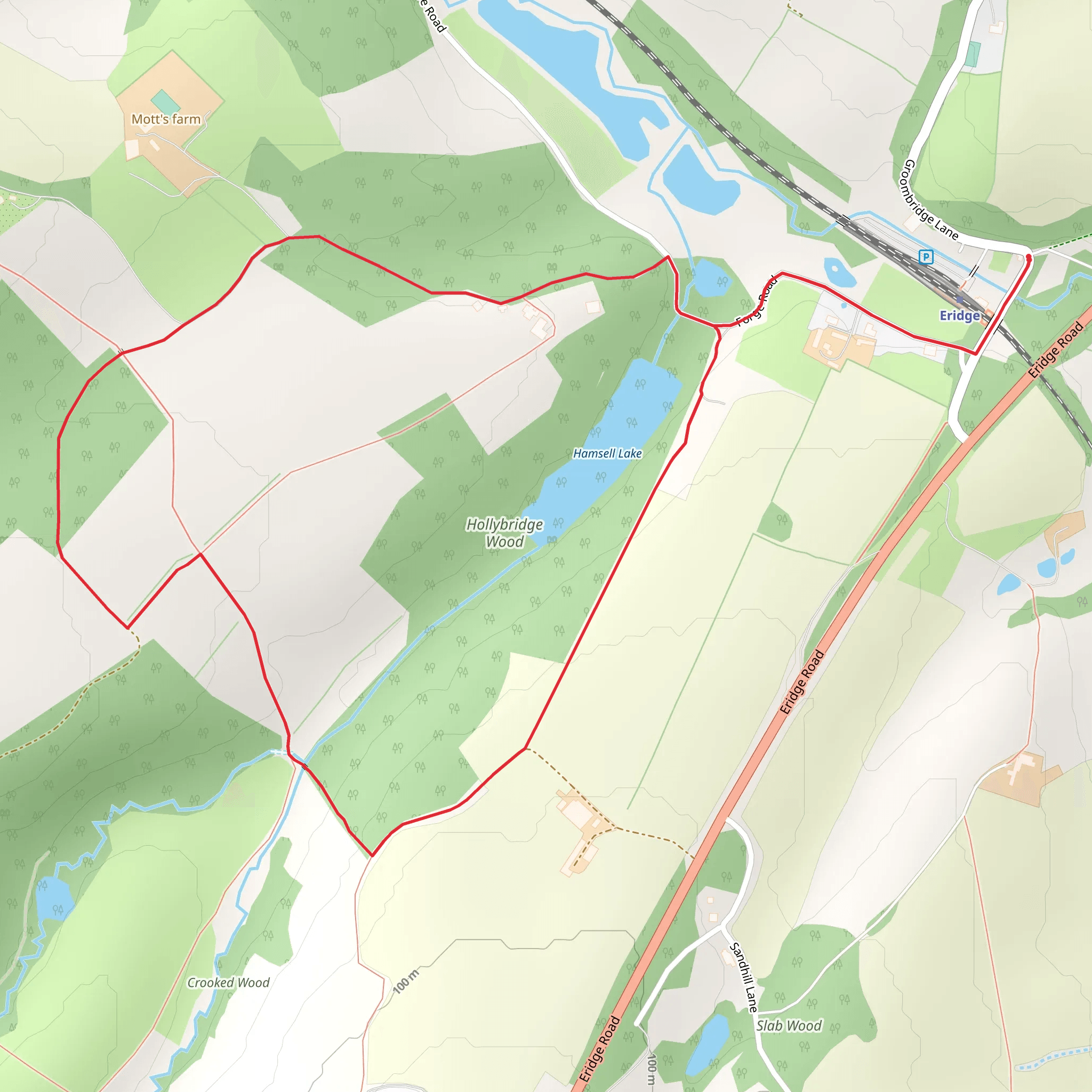 Hollybridge Wood Loop - Eridge mobile static map