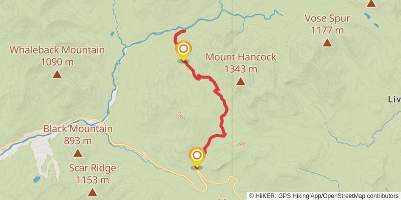 Cedar Brook Trail via Hancock Notch Trail stage 2 Map