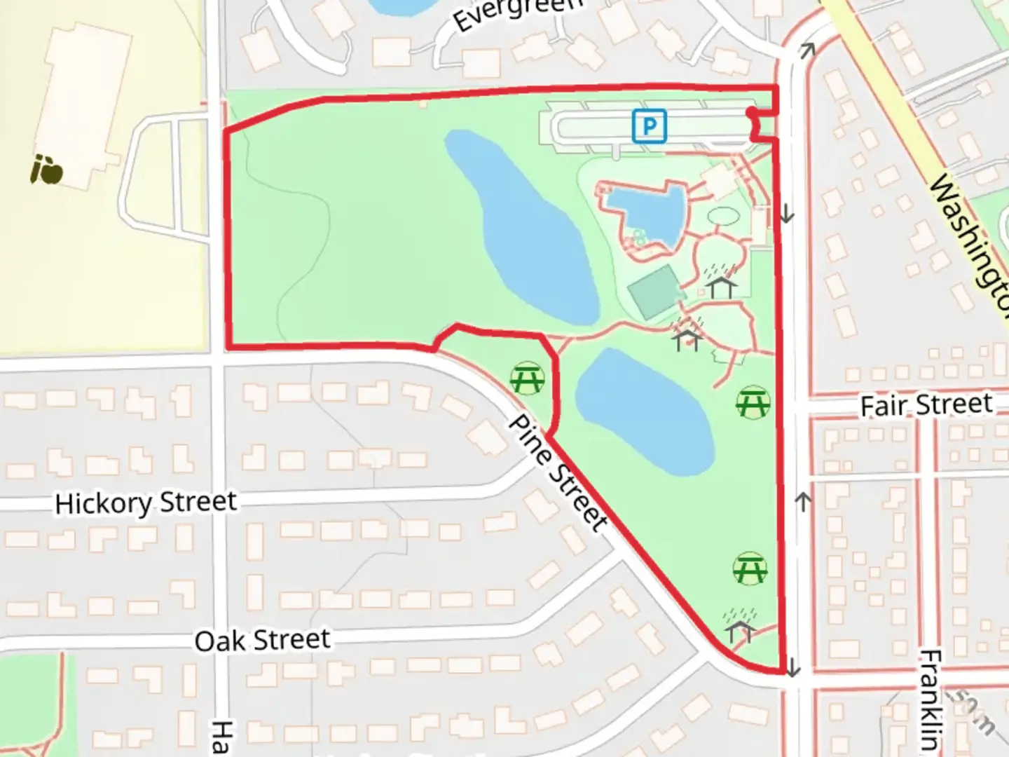 An image depicting the trail Centennial Park Loop and its surrounding area.