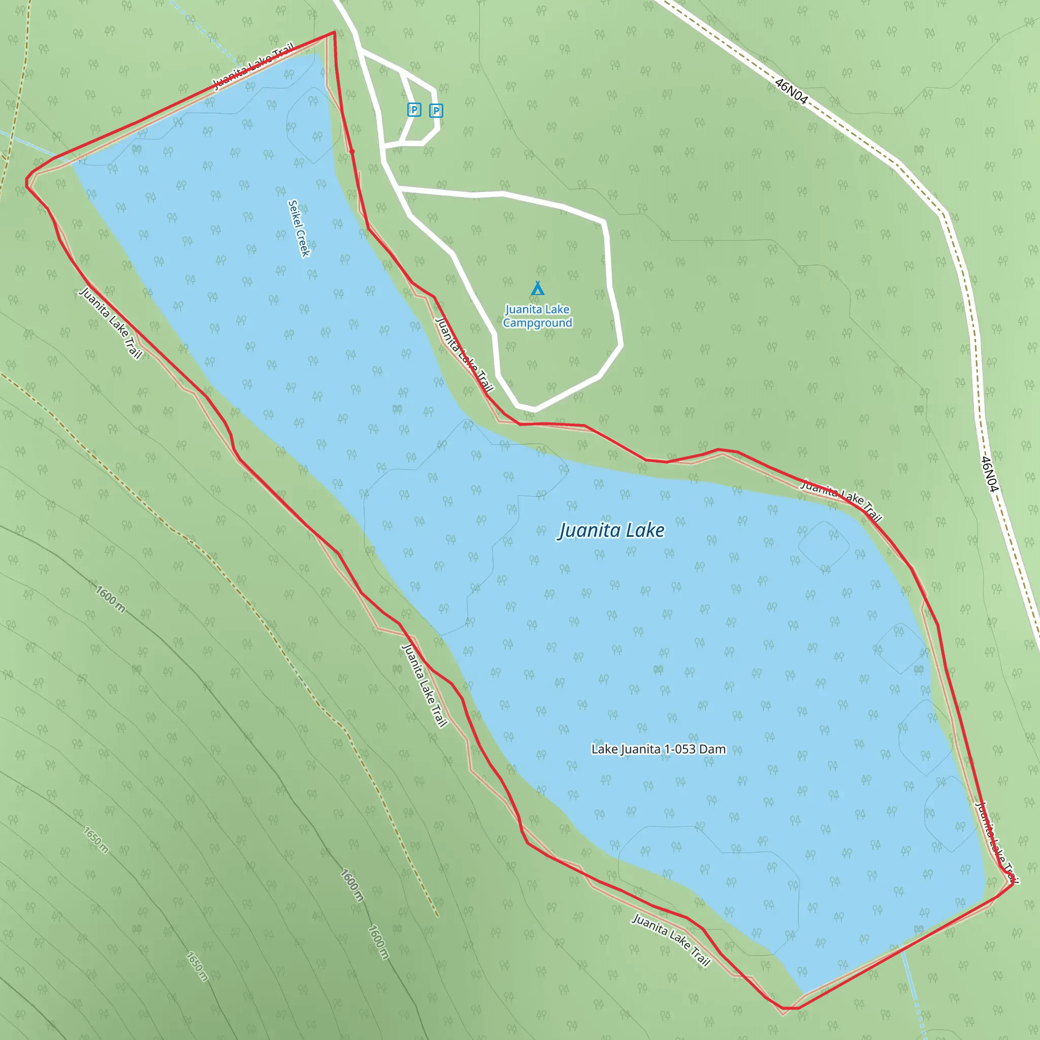 Juanita Lake Loop Trail mobile static map