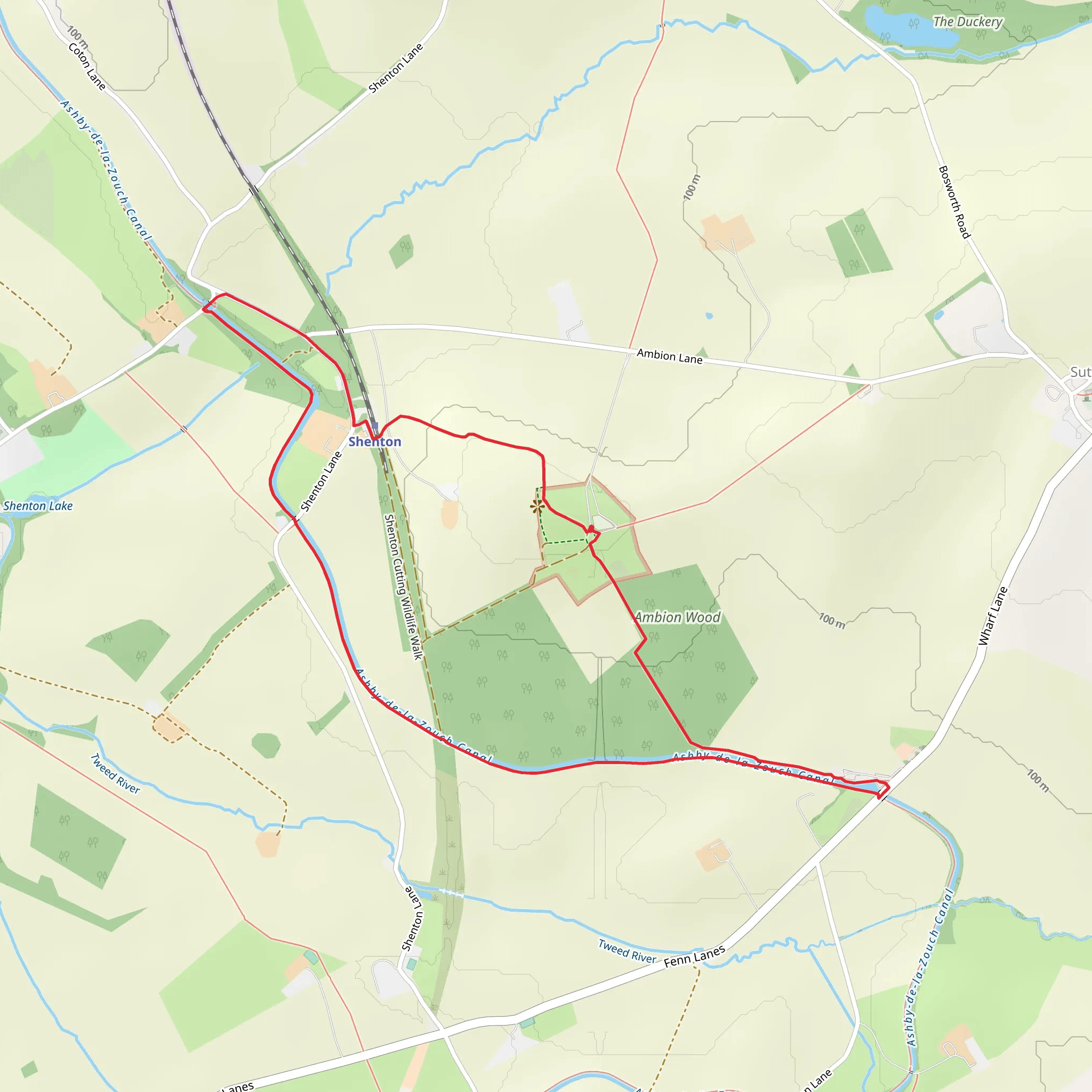 Amblon Wood and Hill Loop mobile static map