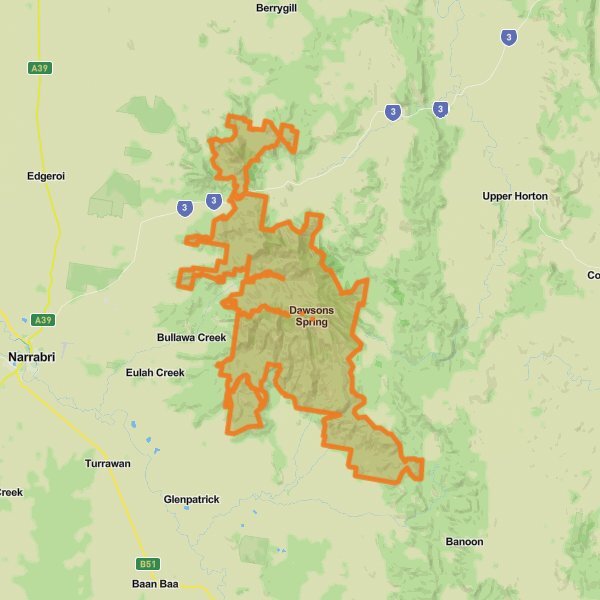 Mount Kaputar National Park mobile static map