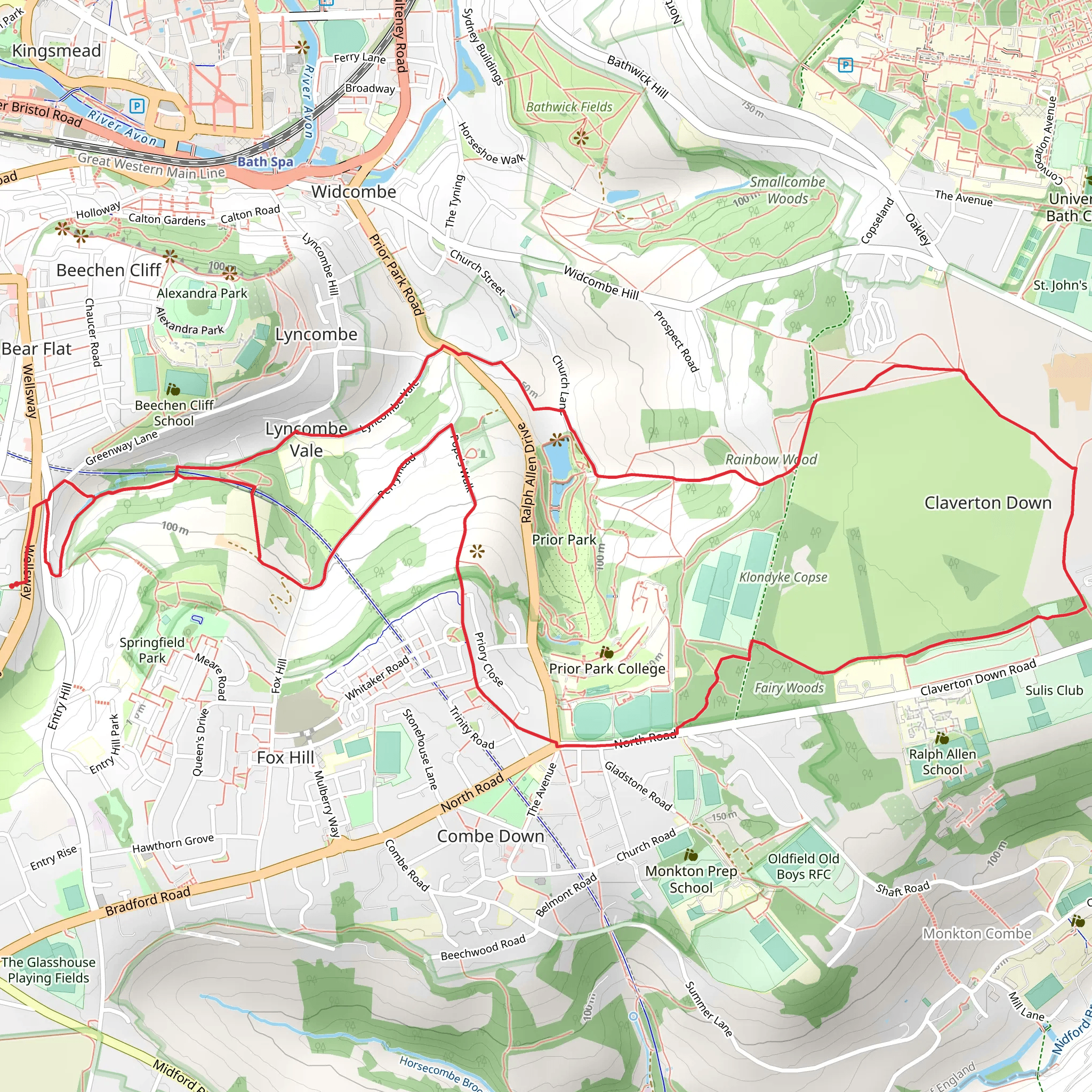 Larch Wood, Freefields Wood and Rainbow Wood Loop mobile static map