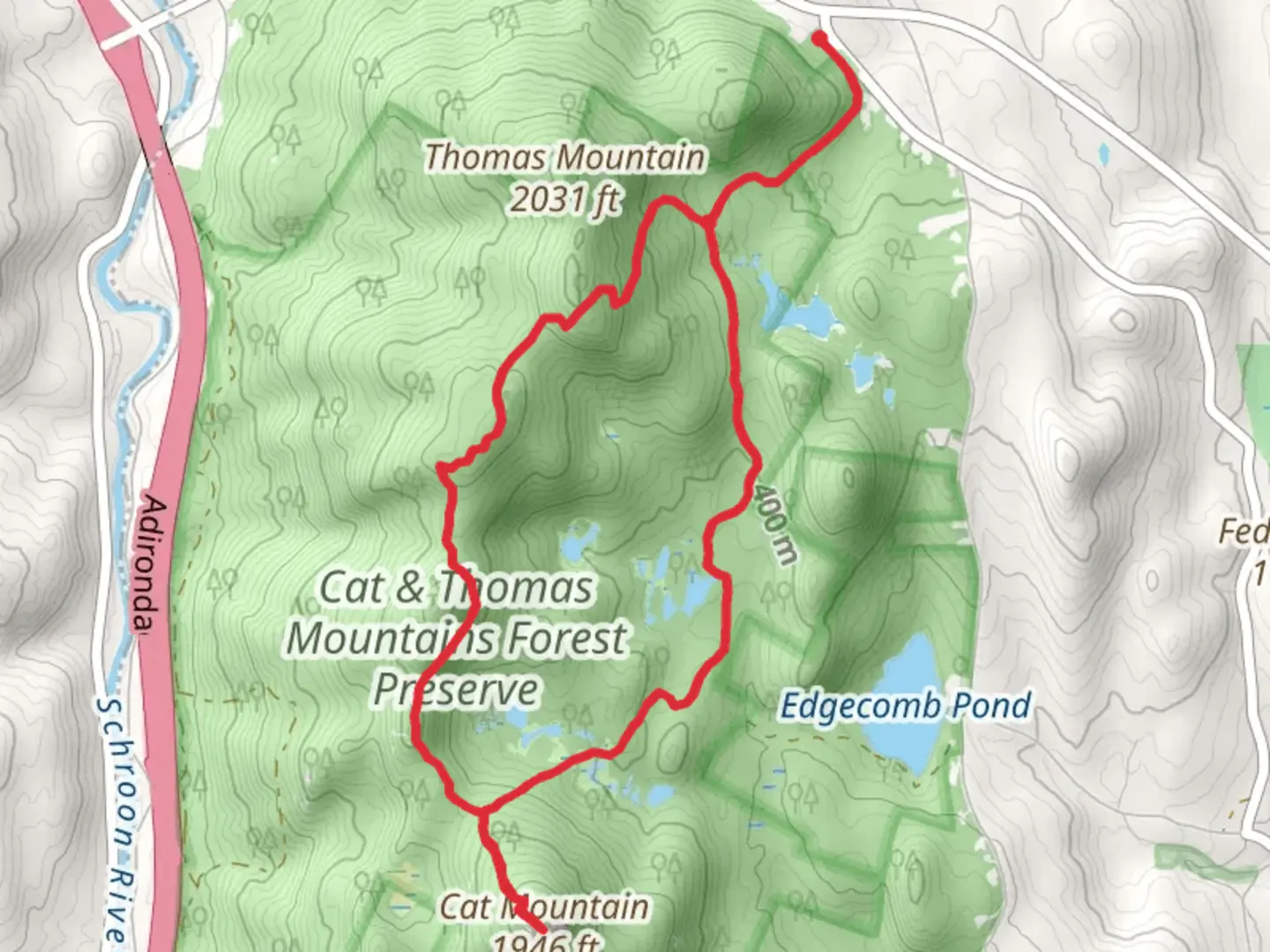 An image depicting the trail Cat Mountain and Thomas Mountain Loop Trail and its surrounding area.