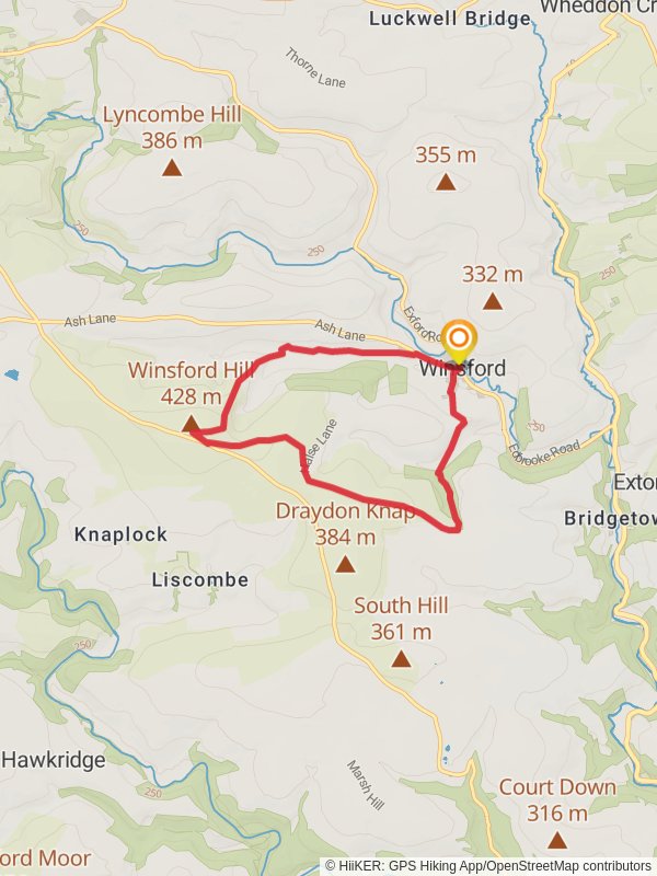 Winsford Hill and the Allotment from Winsford Somerset England