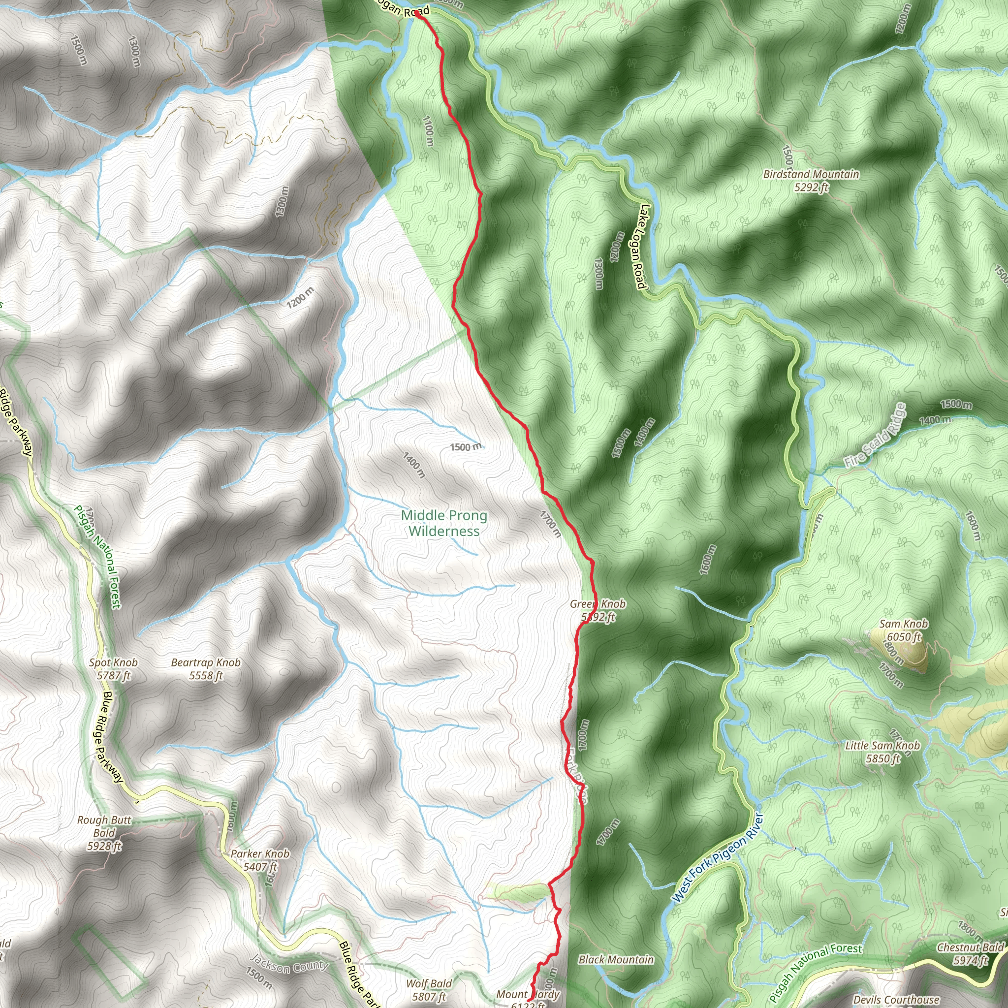 Mount Hardy via Green Mountain Trail mobile static map