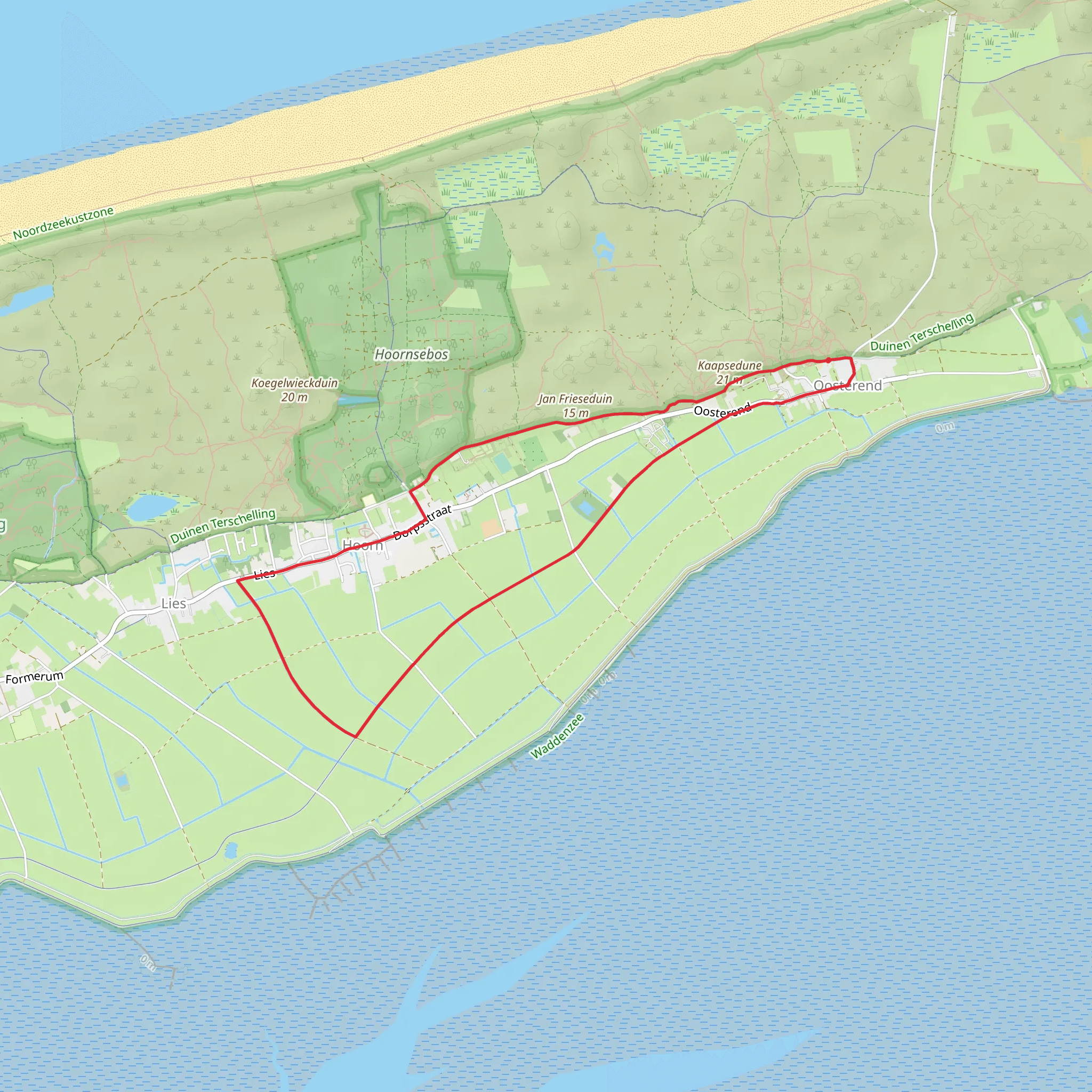 Duin Weg Hoorn and Jillen Weg and Nes Weg mobile static map
