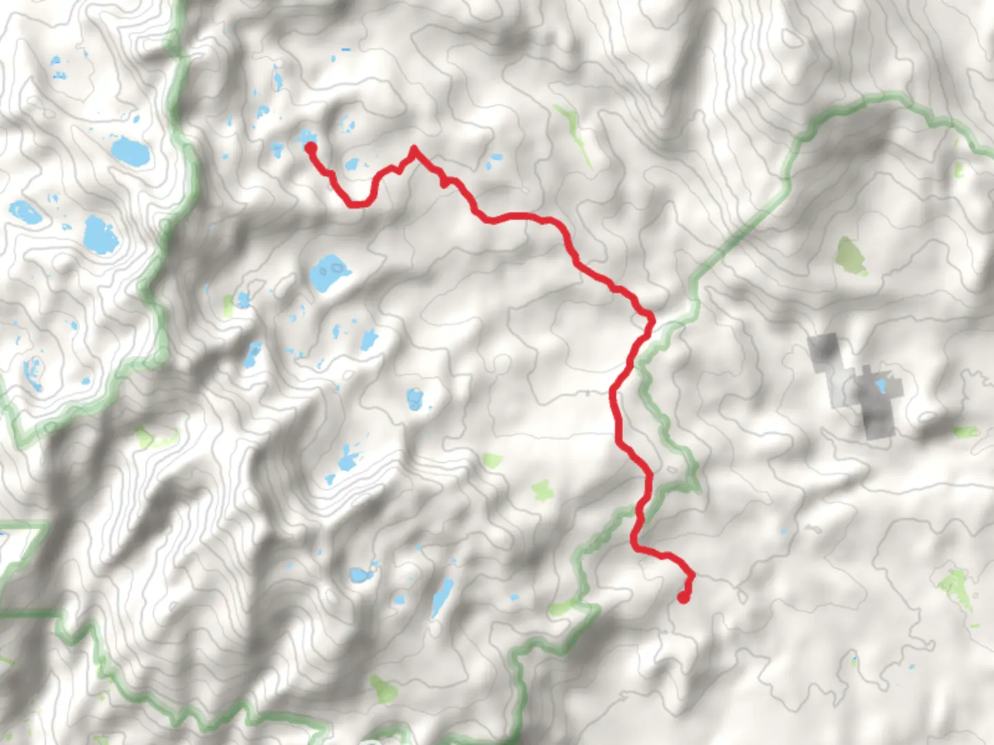 An image depicting the trail Rainbow Lake Trail and Fernandez Access Trail and its surrounding area.