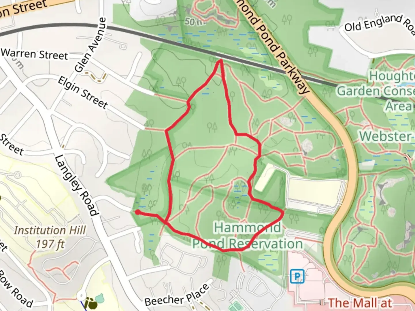 An image depicting the trail Green - Red Loop Trail and its surrounding area.