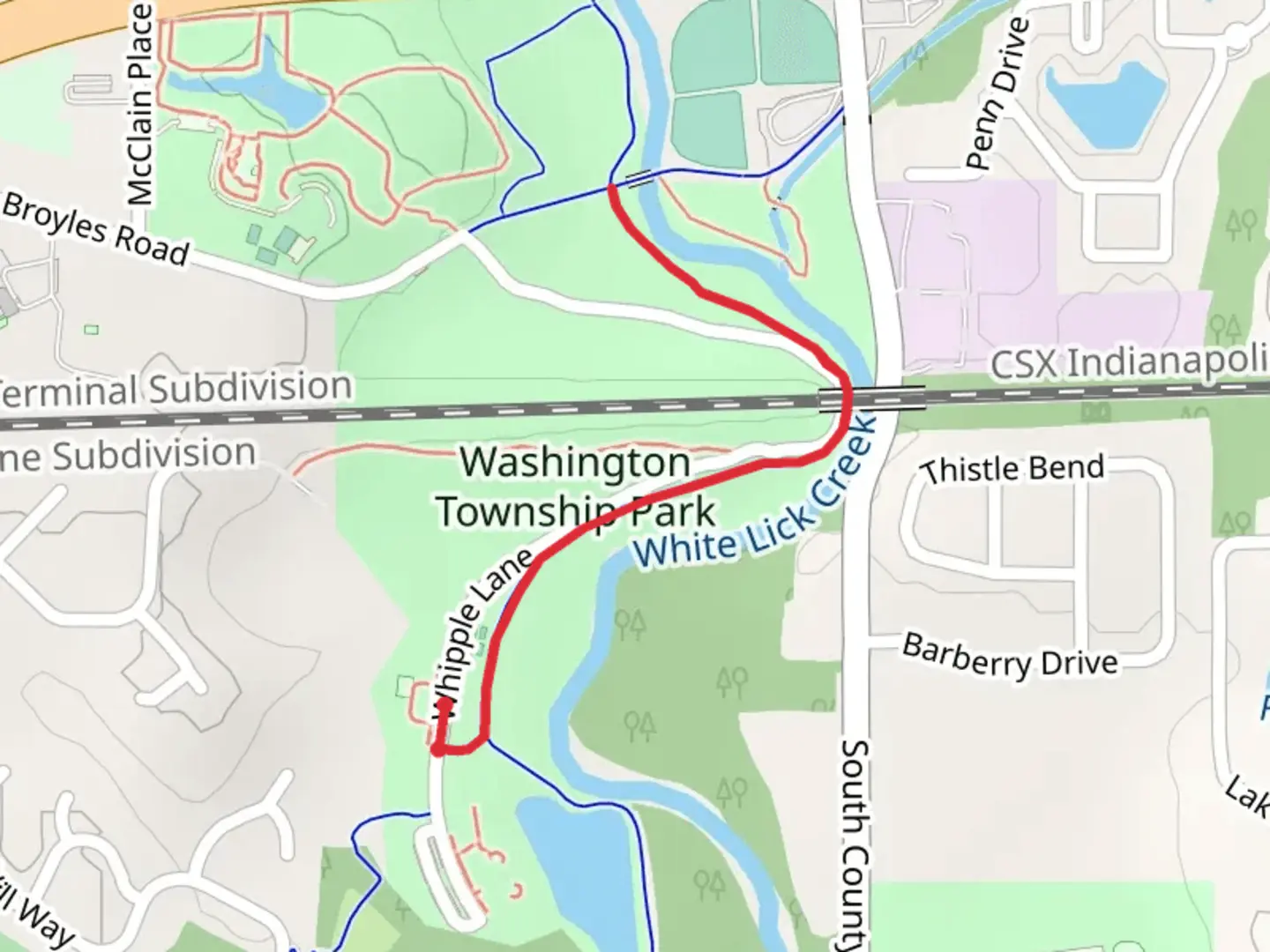 An image depicting the trail Sycamore Trail Out and Back and its surrounding area.