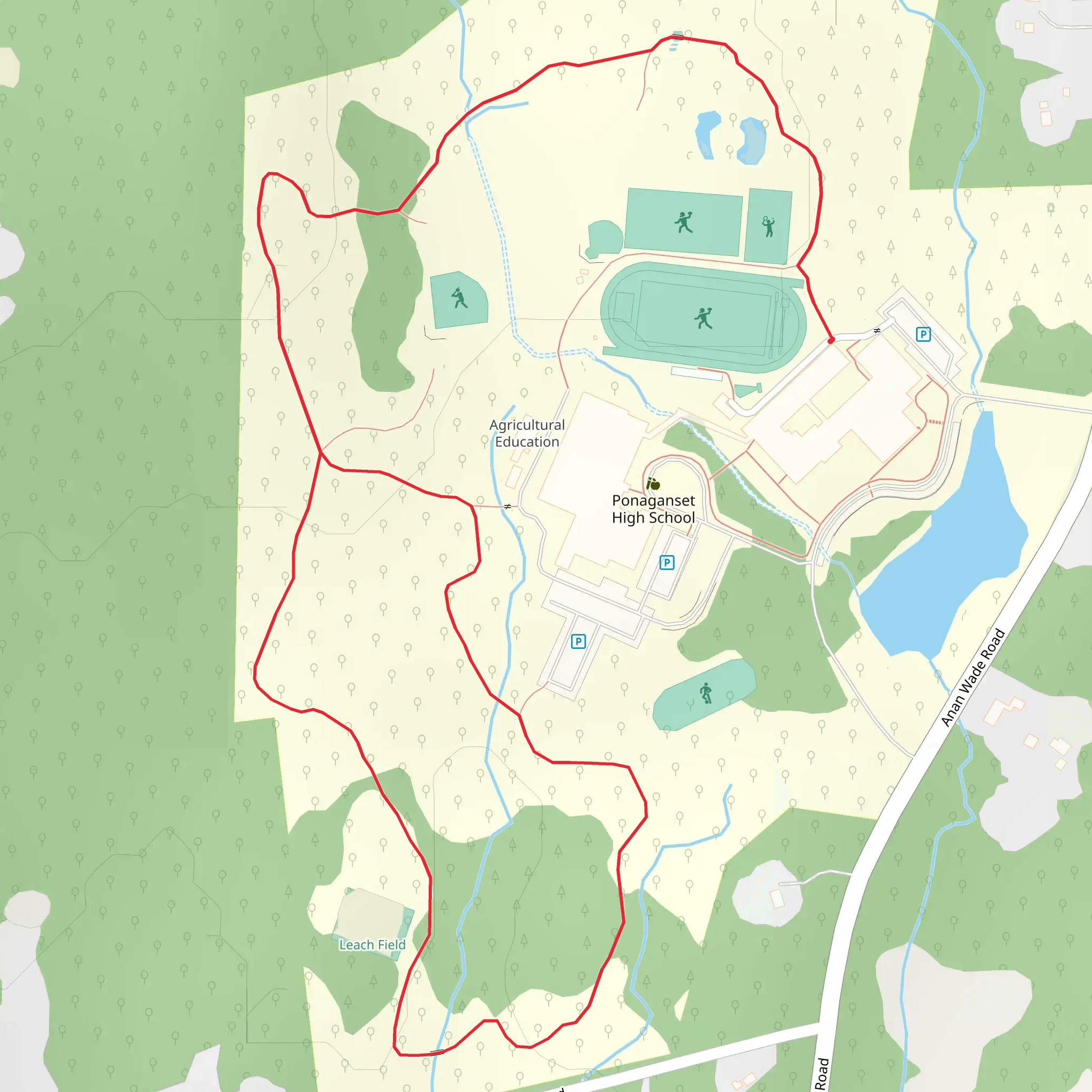 Ponaganset HS loop mobile static map