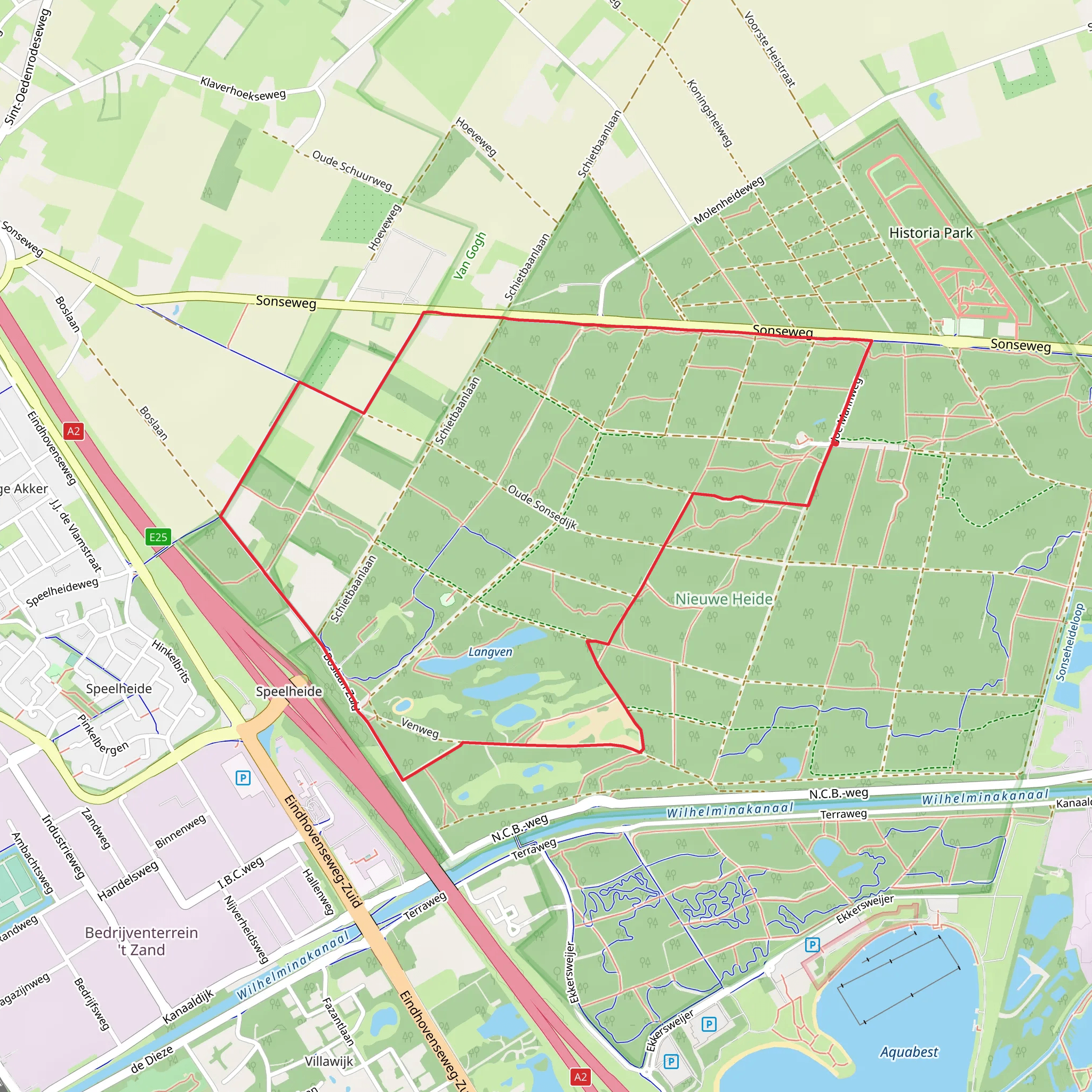 Openluchttheater, Langven and De Blokhut Loop mobile static map