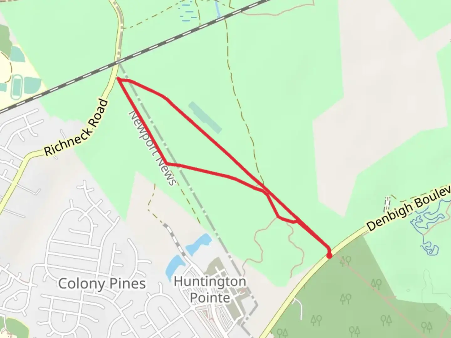 An image depicting the trail Aeromodel Flying Field Loop and its surrounding area.