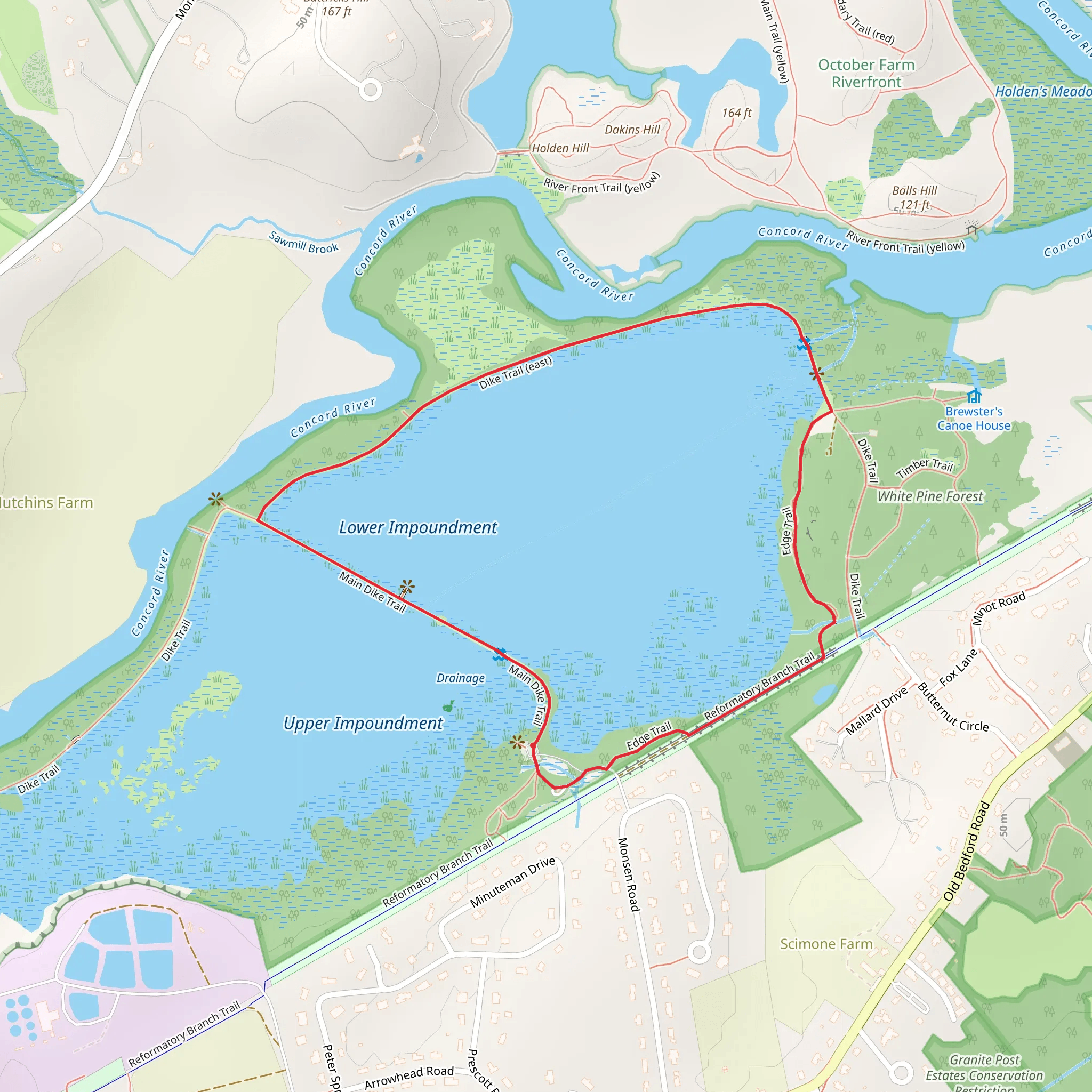 Great Meadows Bird Observer Loop Trail mobile static map