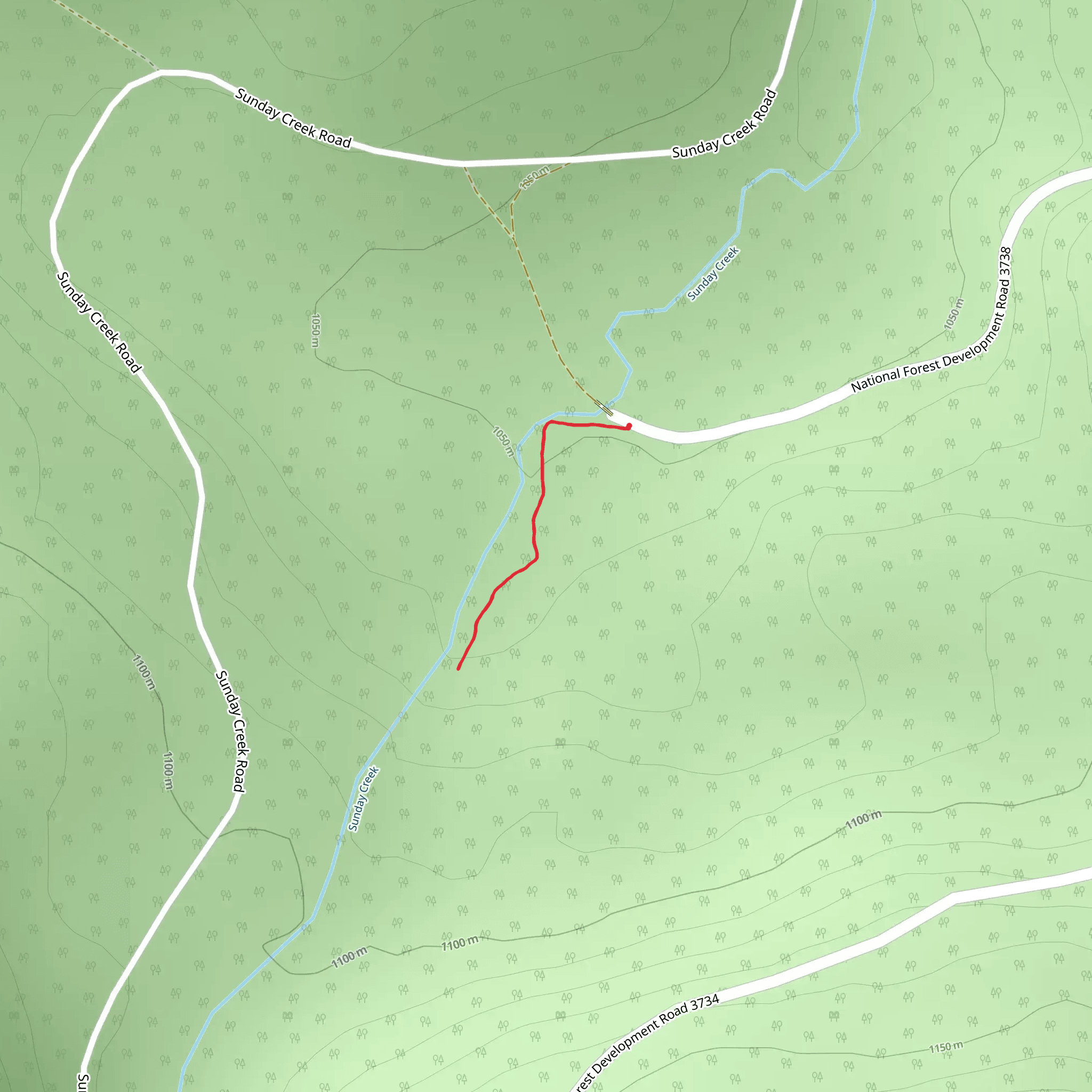 Sunday Falls Trail mobile static map