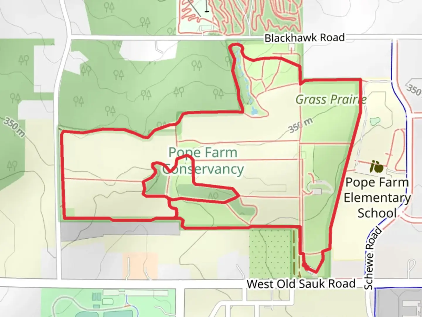 An image depicting the trail Moraine Walk and Deep Ravine Loop and its surrounding area.