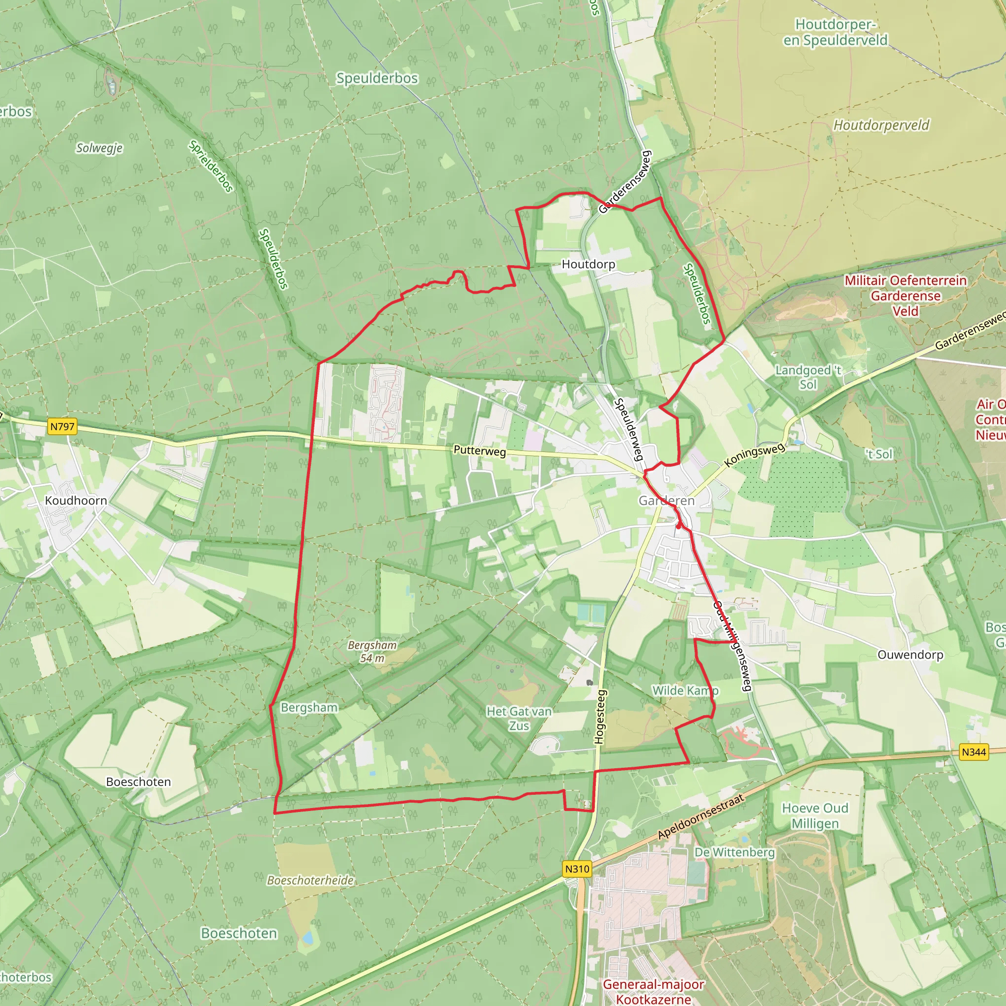 Boeschoten and Jachtlaar Loop mobile static map