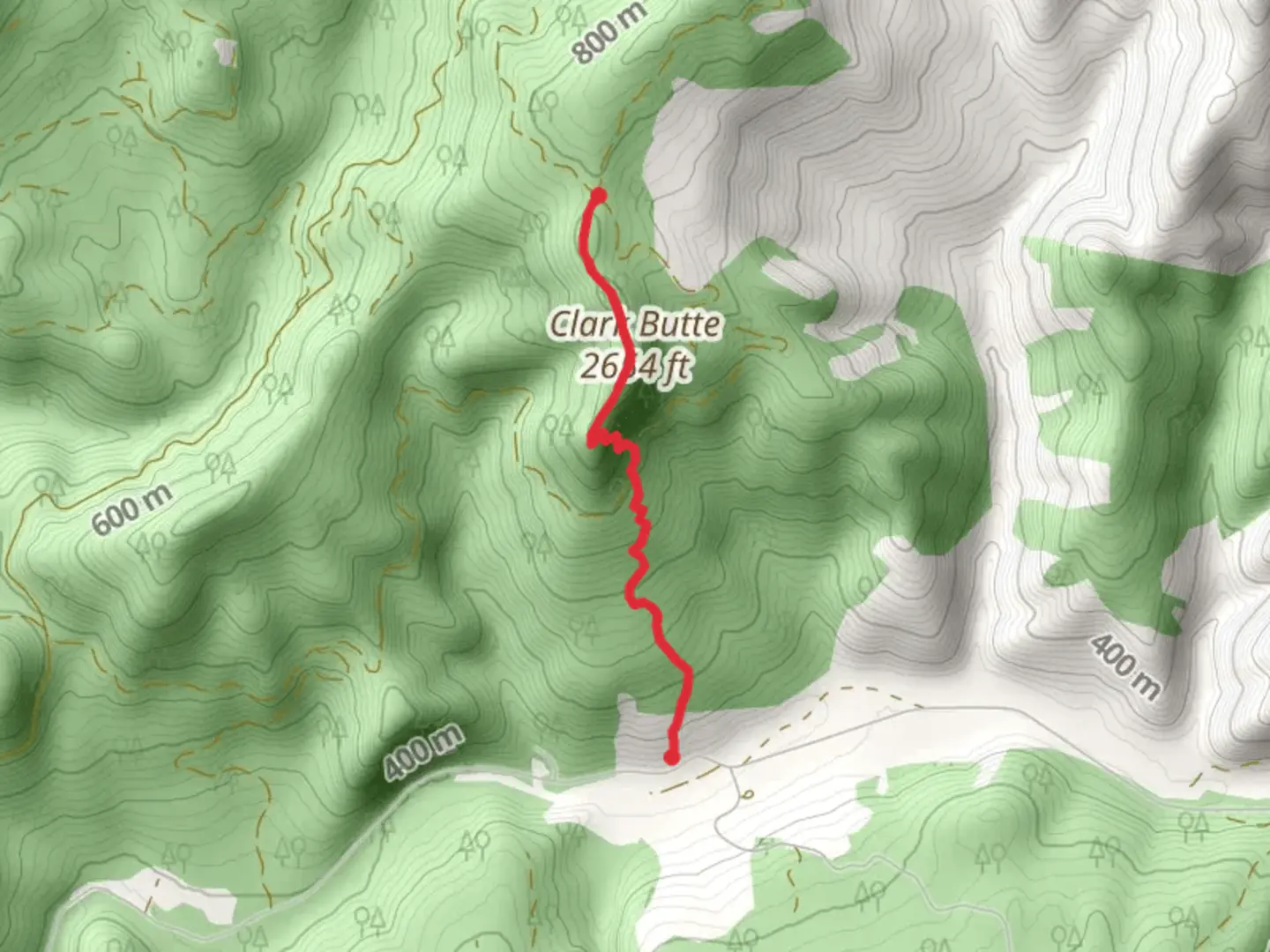 An image depicting the trail Clark Butte Trail and its surrounding area.