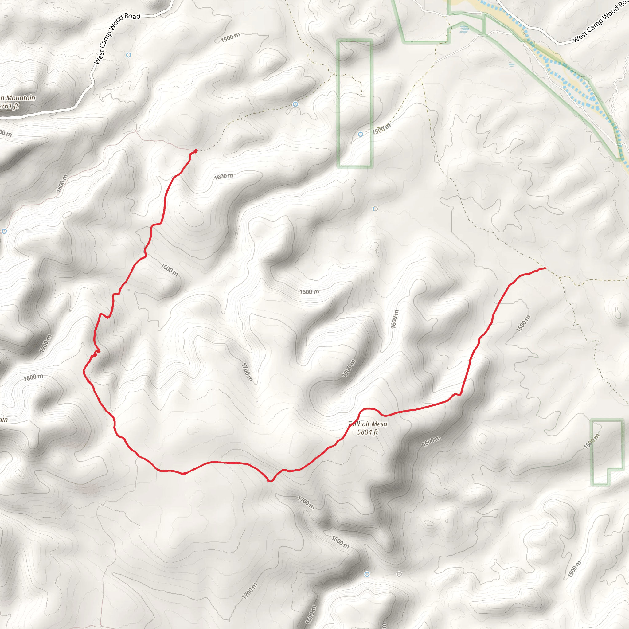 Coop Tank Trail via Tailhoit Mesa Trail mobile static map