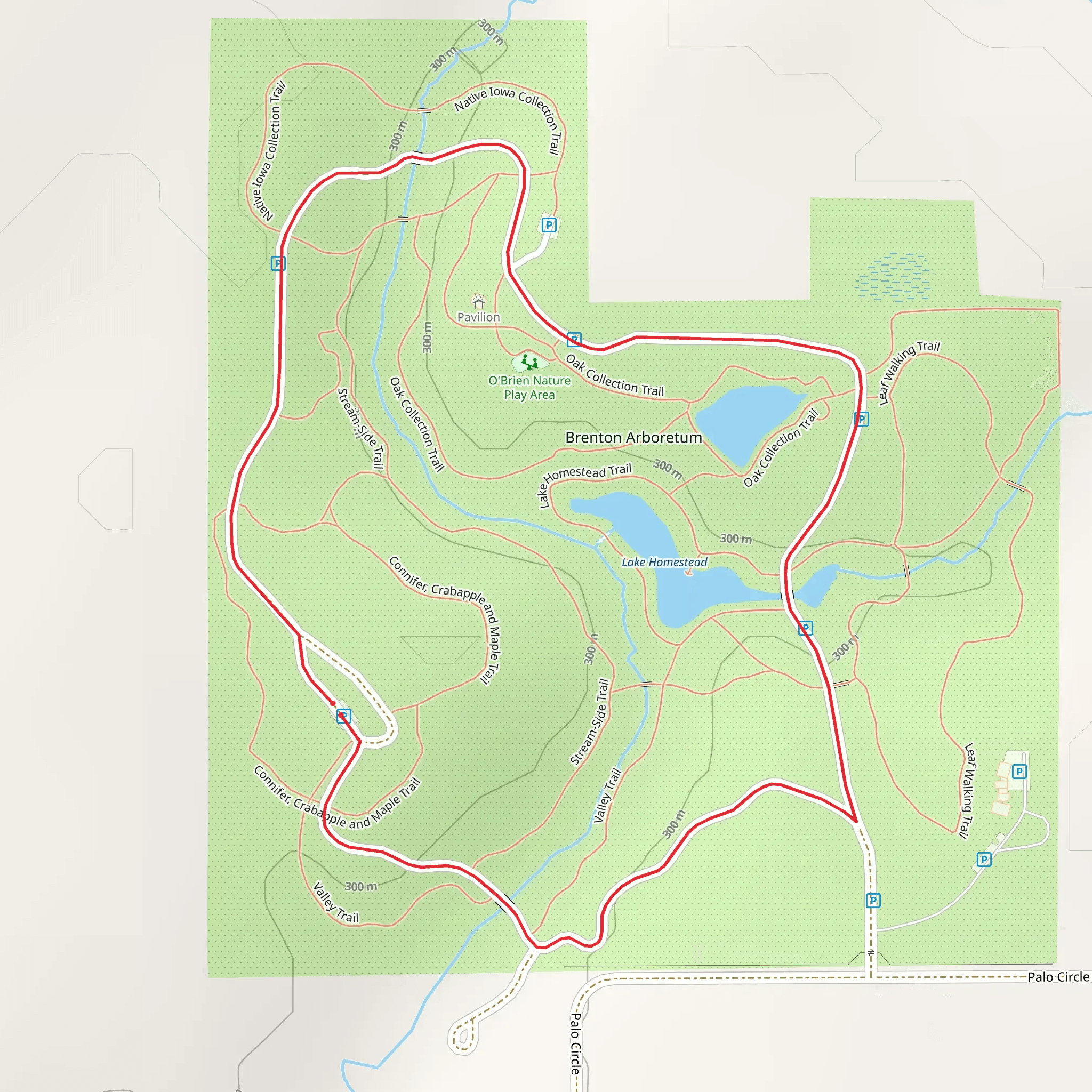 Brenton Arboretum Loop mobile static map