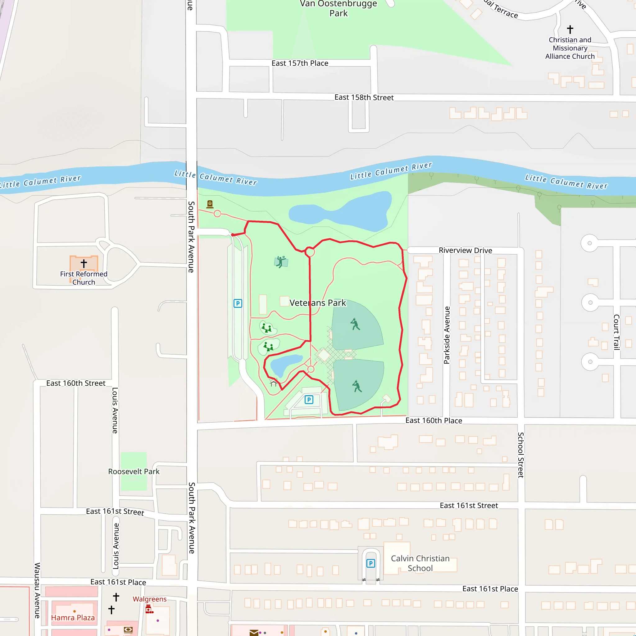 Veterans Park Loop mobile static map