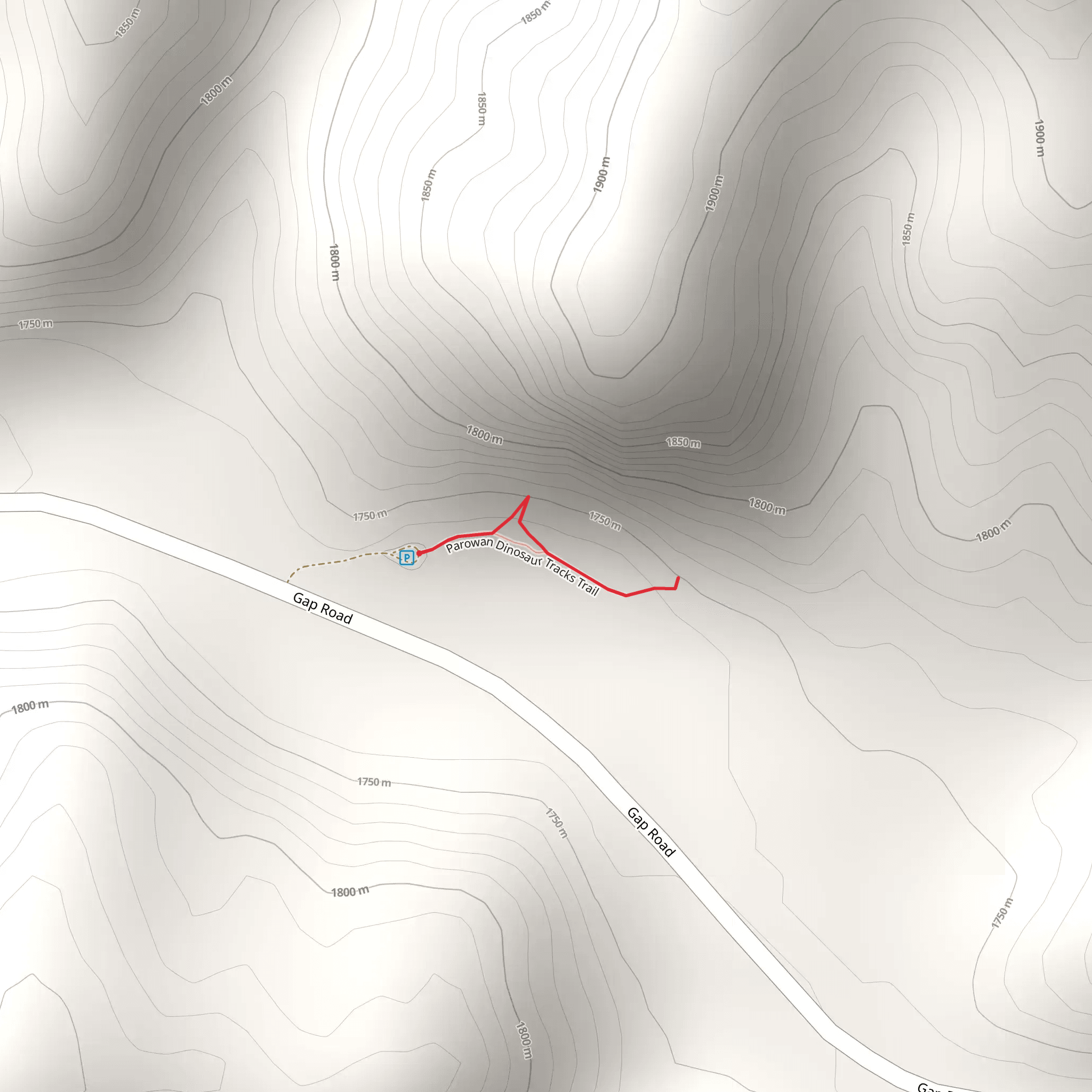 Parowan Dinosaur Tracks Trail mobile static map