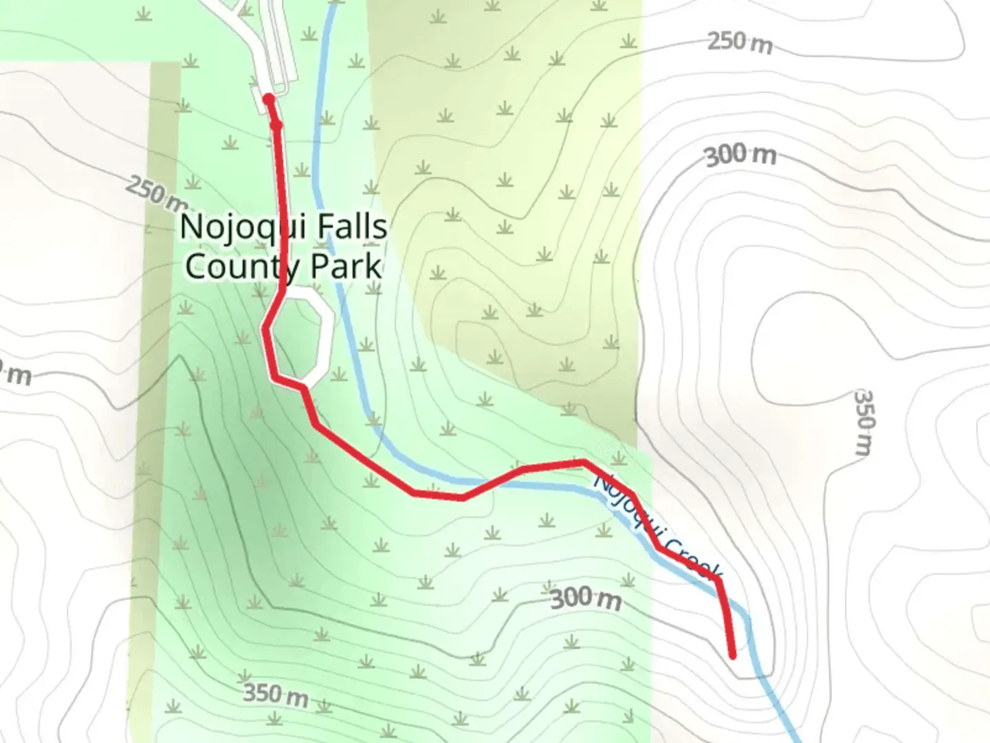 An image depicting the trail Nojoqui Creek and its surrounding area.
