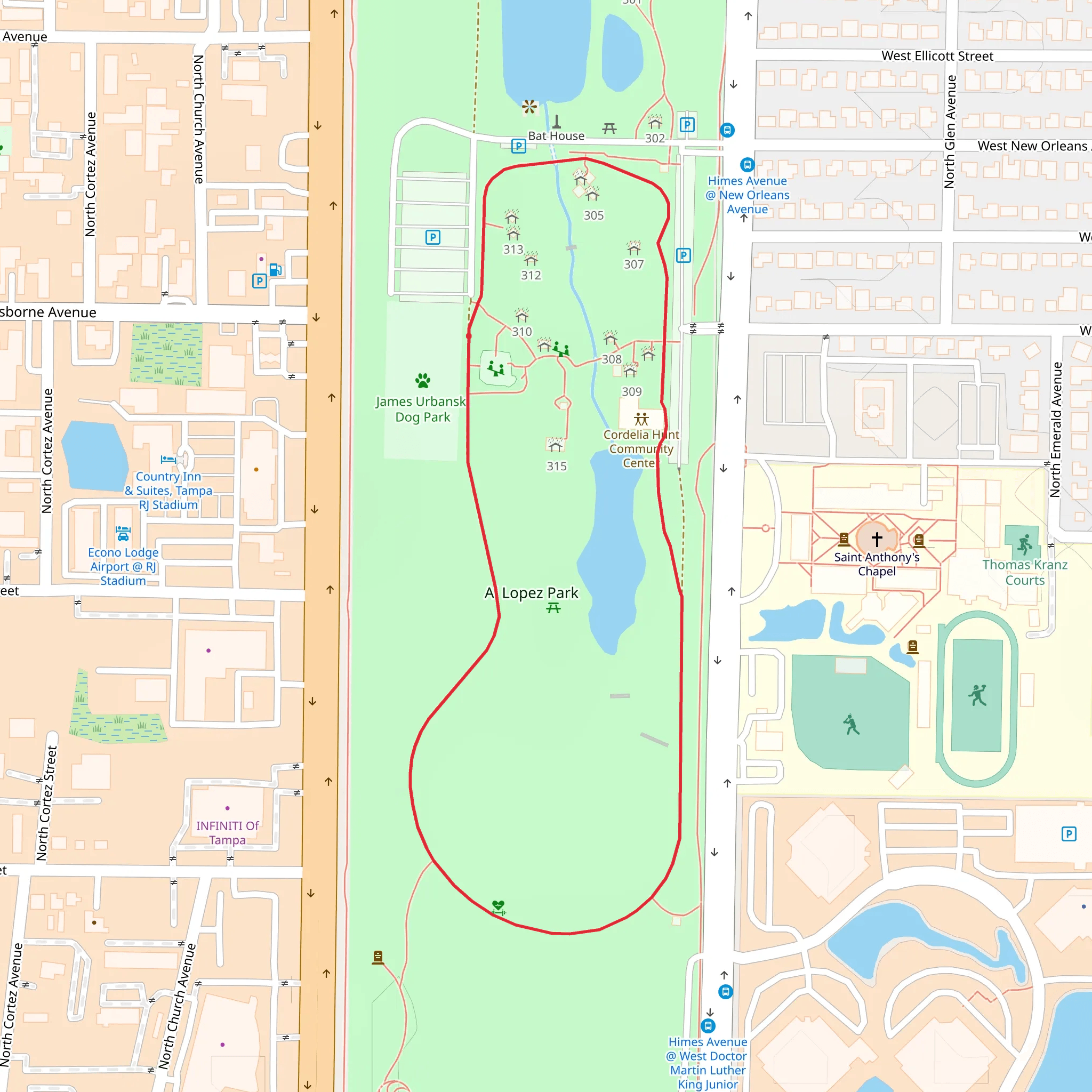 Al Lopez Park Loop mobile static map
