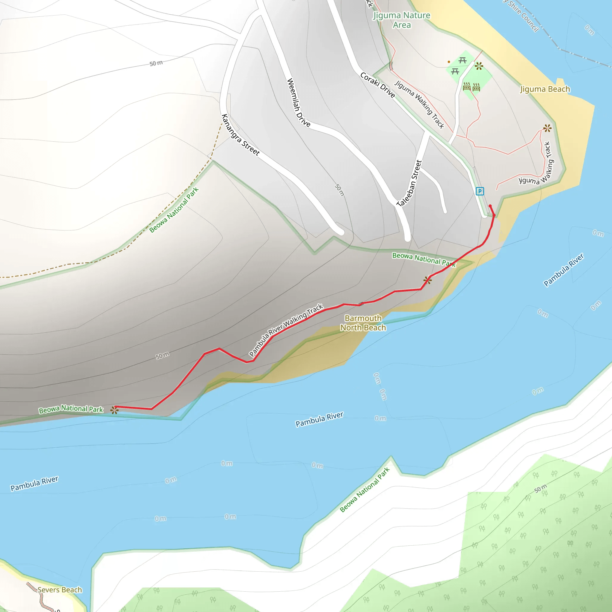 Pambula River Track mobile static map